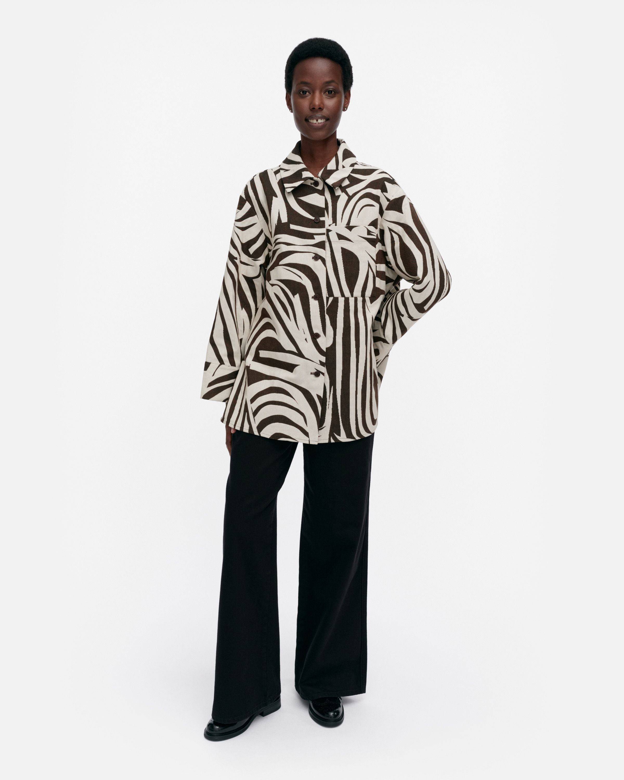 marimekko◆半袖ブラウス/38/コットン/BEG/総柄/1110421 Kukkavera Eldfamn シャツ | シャツ&ブラウス | クロージング