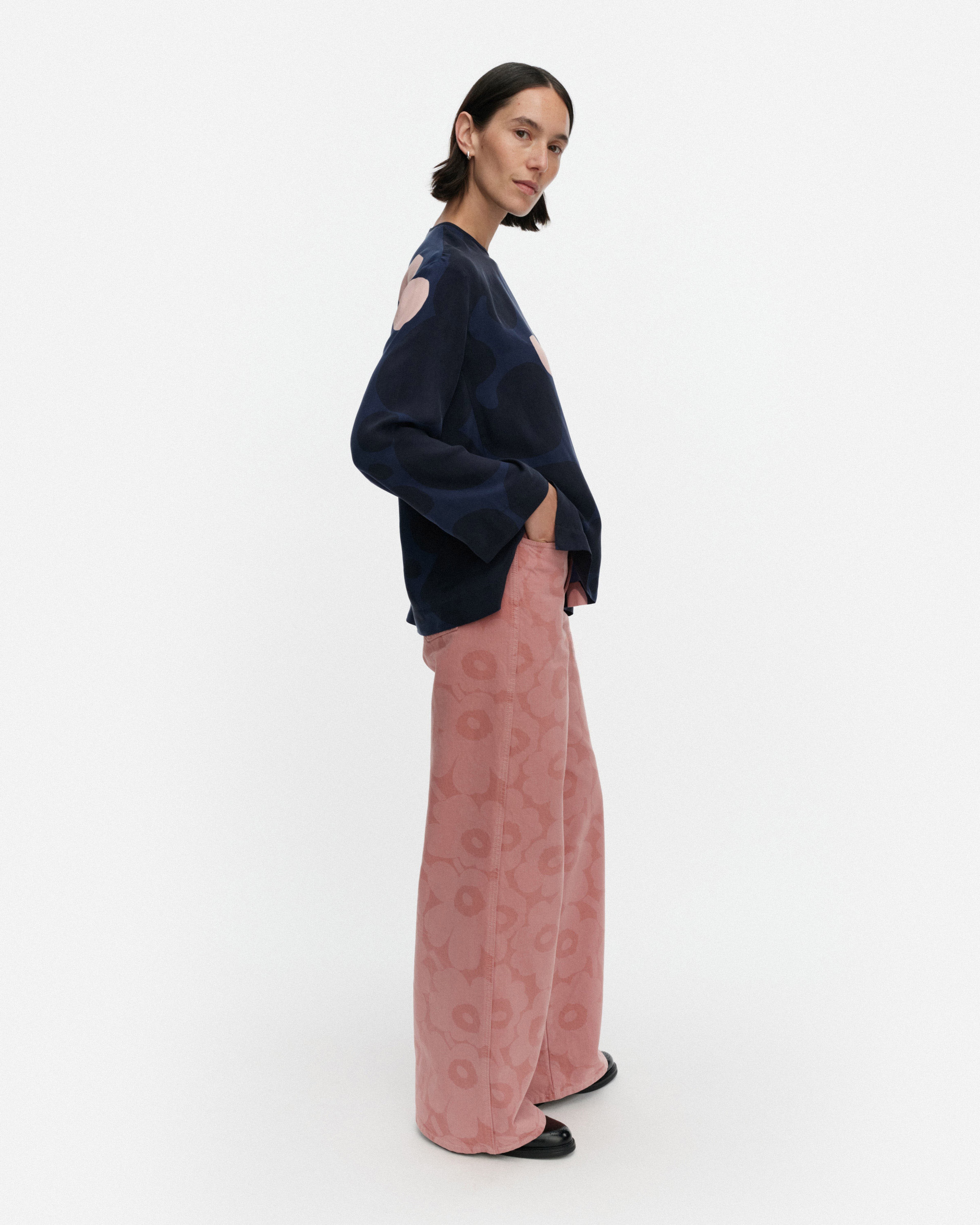 Koota Keidas, Blouse, dark blue, light pink,
