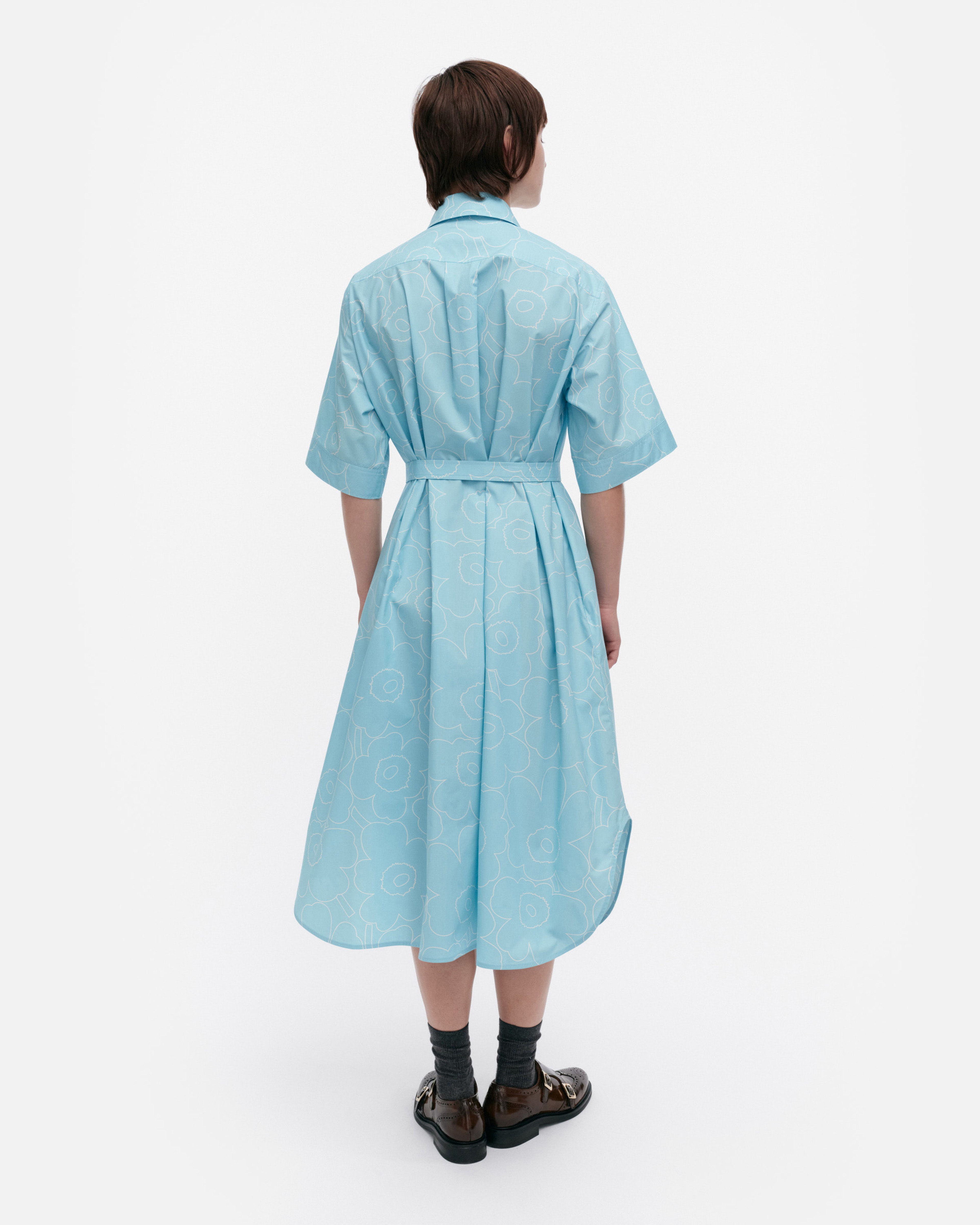 Popliini Piirto Unikko, Dress, blue, off white,