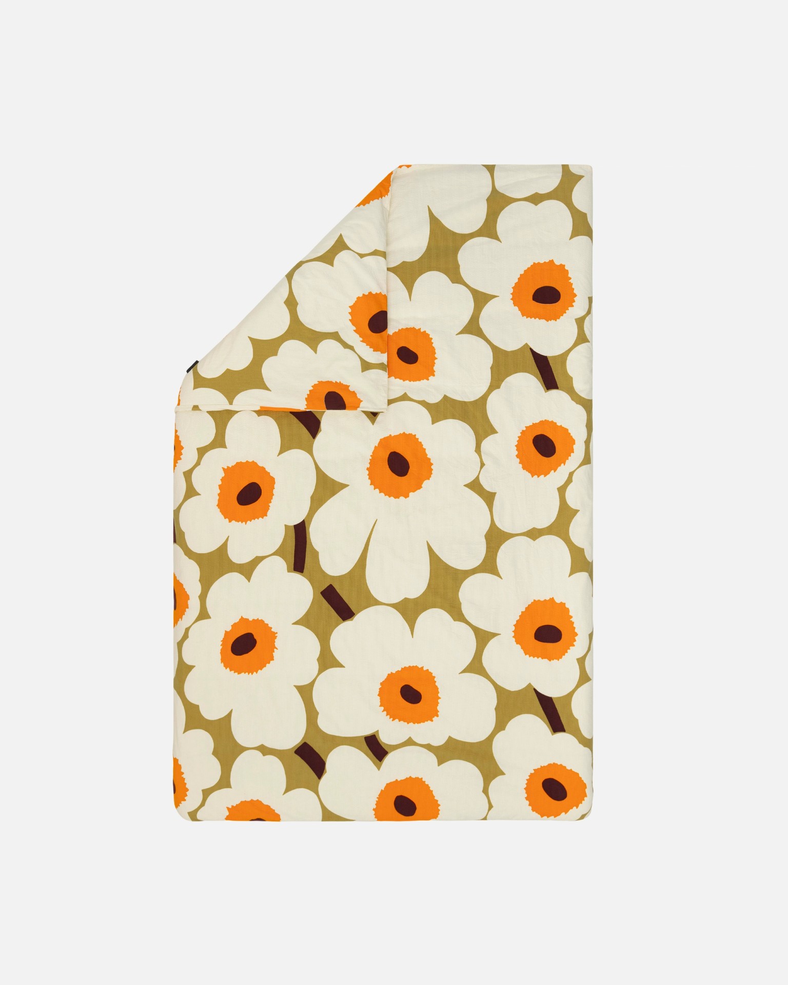 Unikko, Housse de couette 150 x 210 cm, caramel, crème, orange intense,