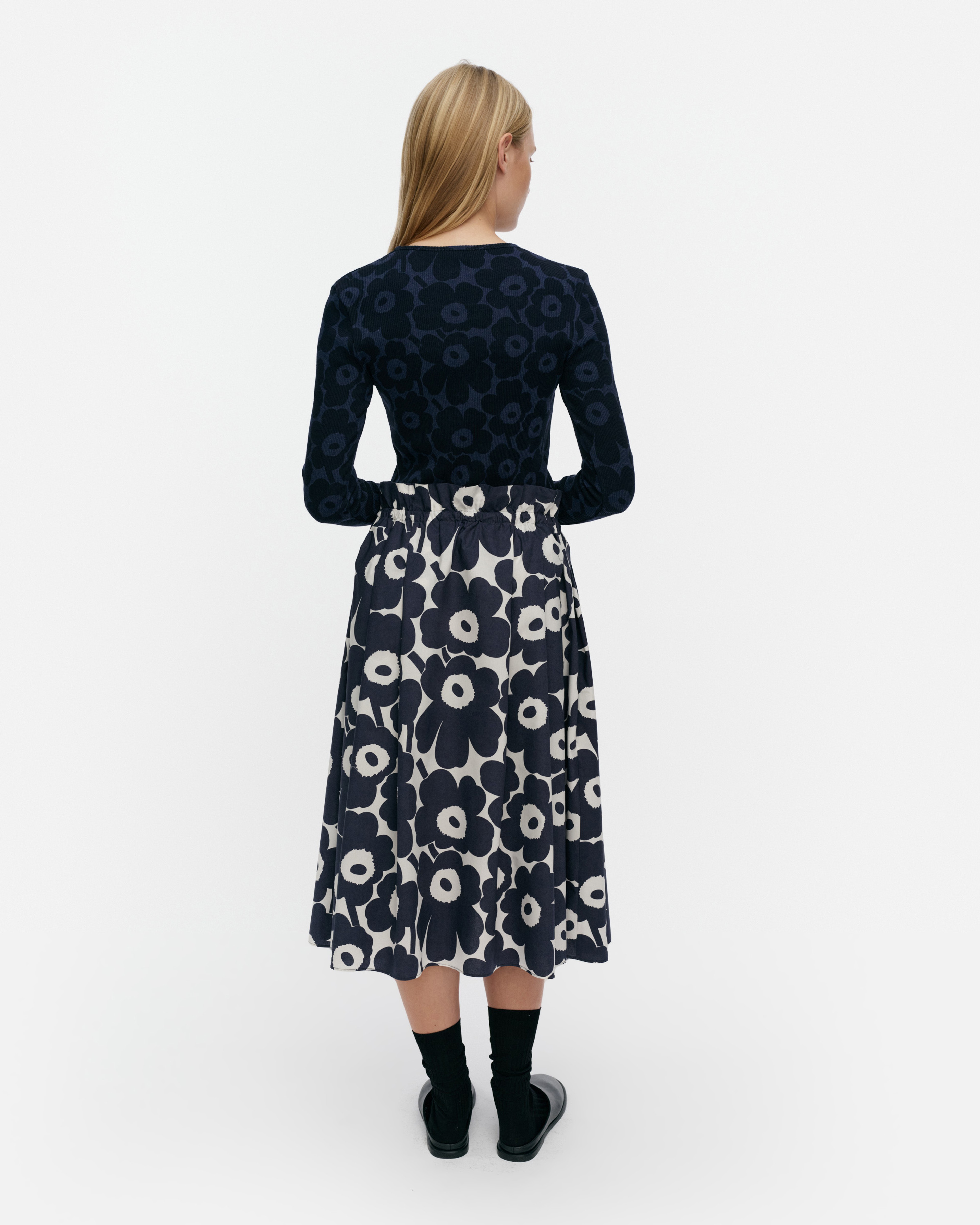 Kirjoitus Unikko, Skirt, dark blue, off white,