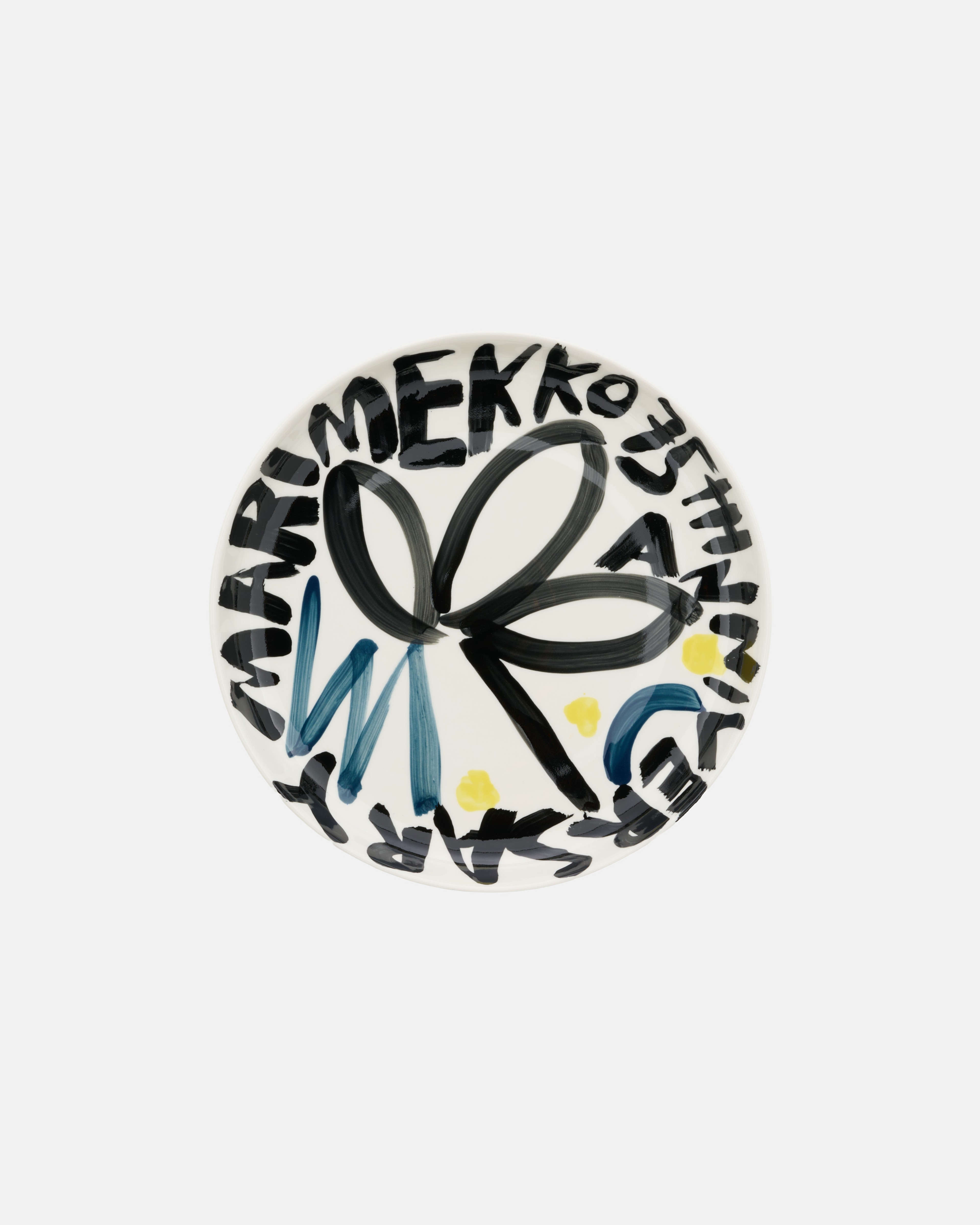 Oiva / Marimekko 75th anniversary, Collectible plate 32 cm, hand painted,
