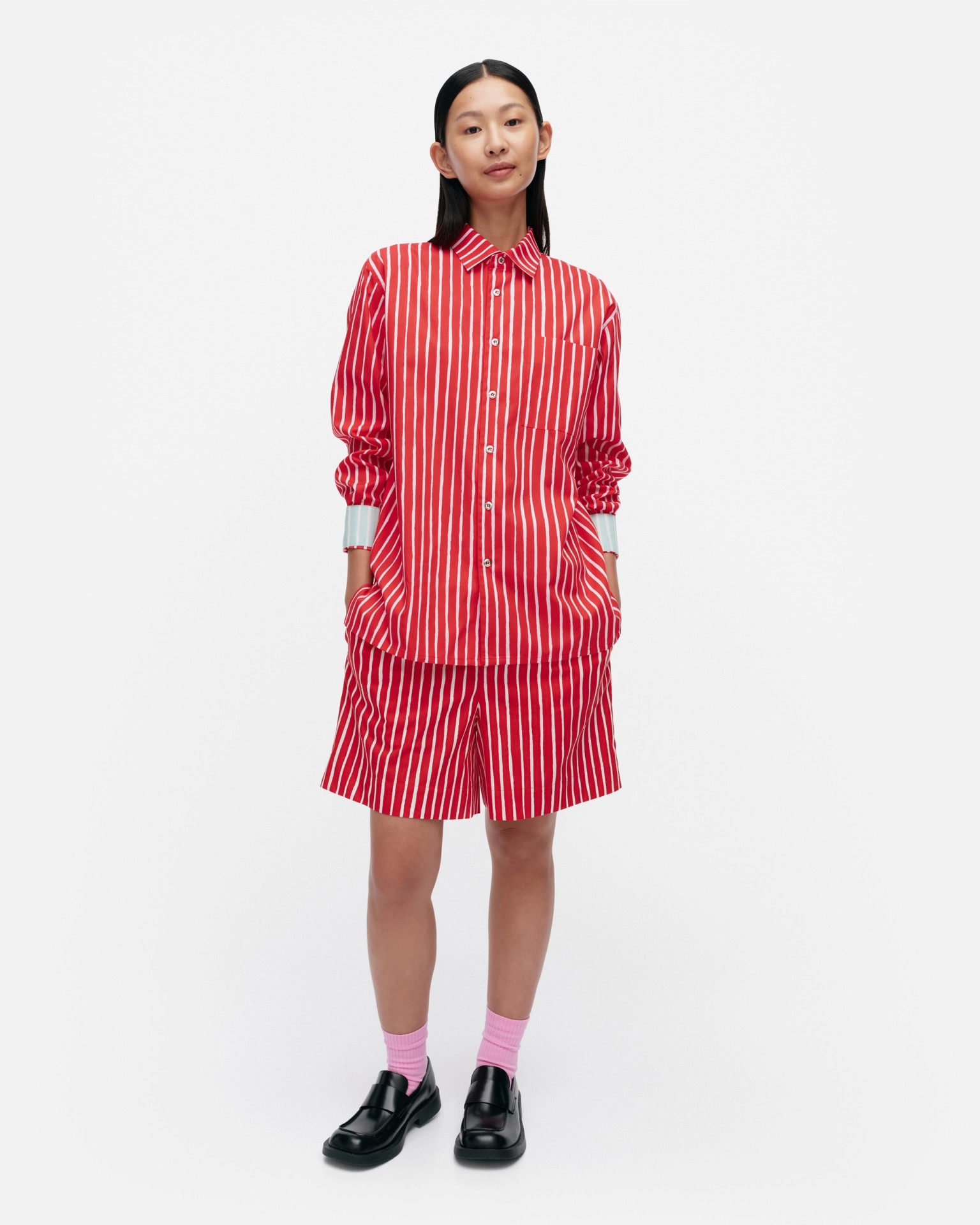 Jokapoika, Kioski cotton shirt, red, white,