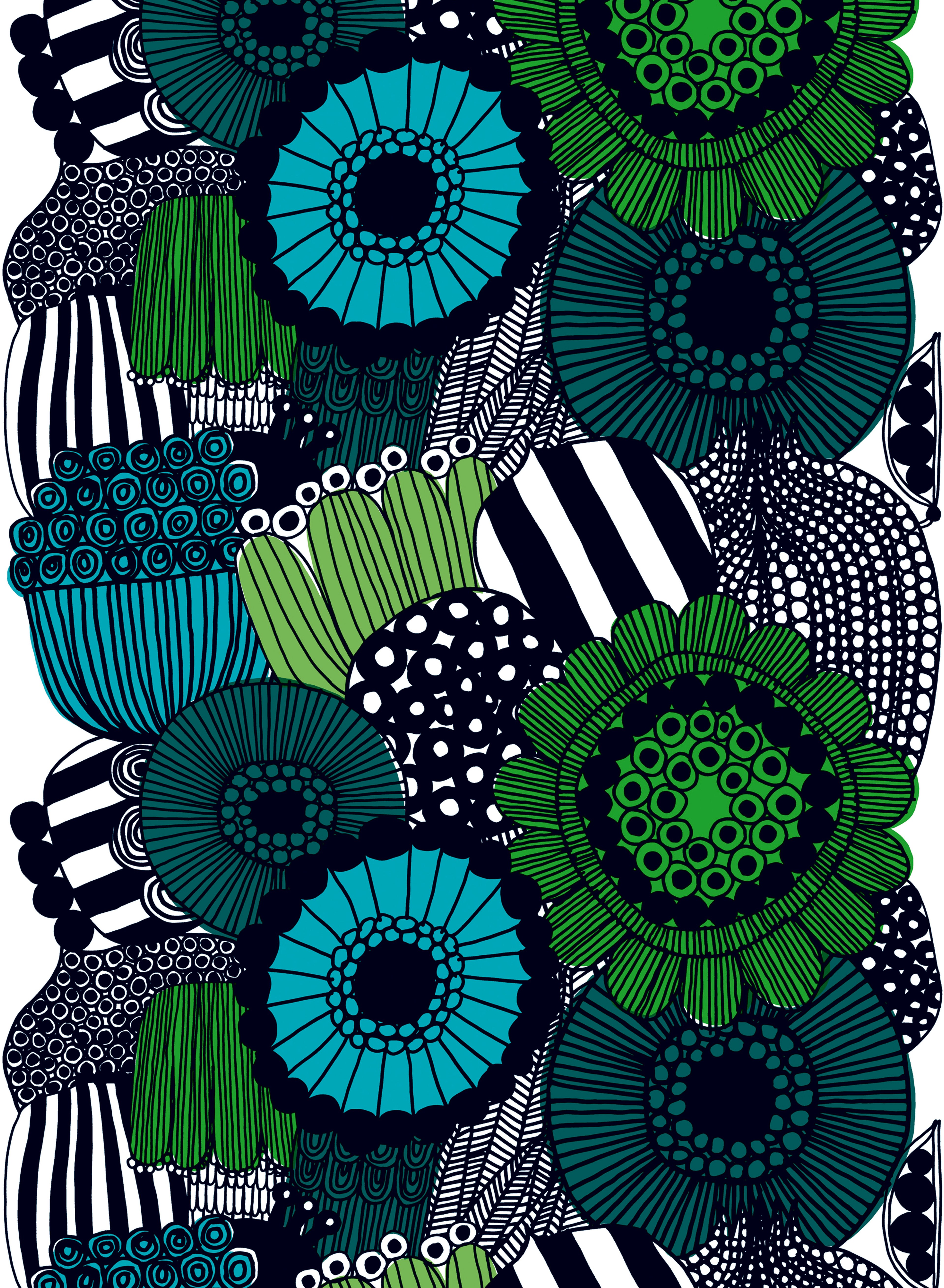 Siirtolapuutarha, Acrylic-coated cotton, white,green,black,