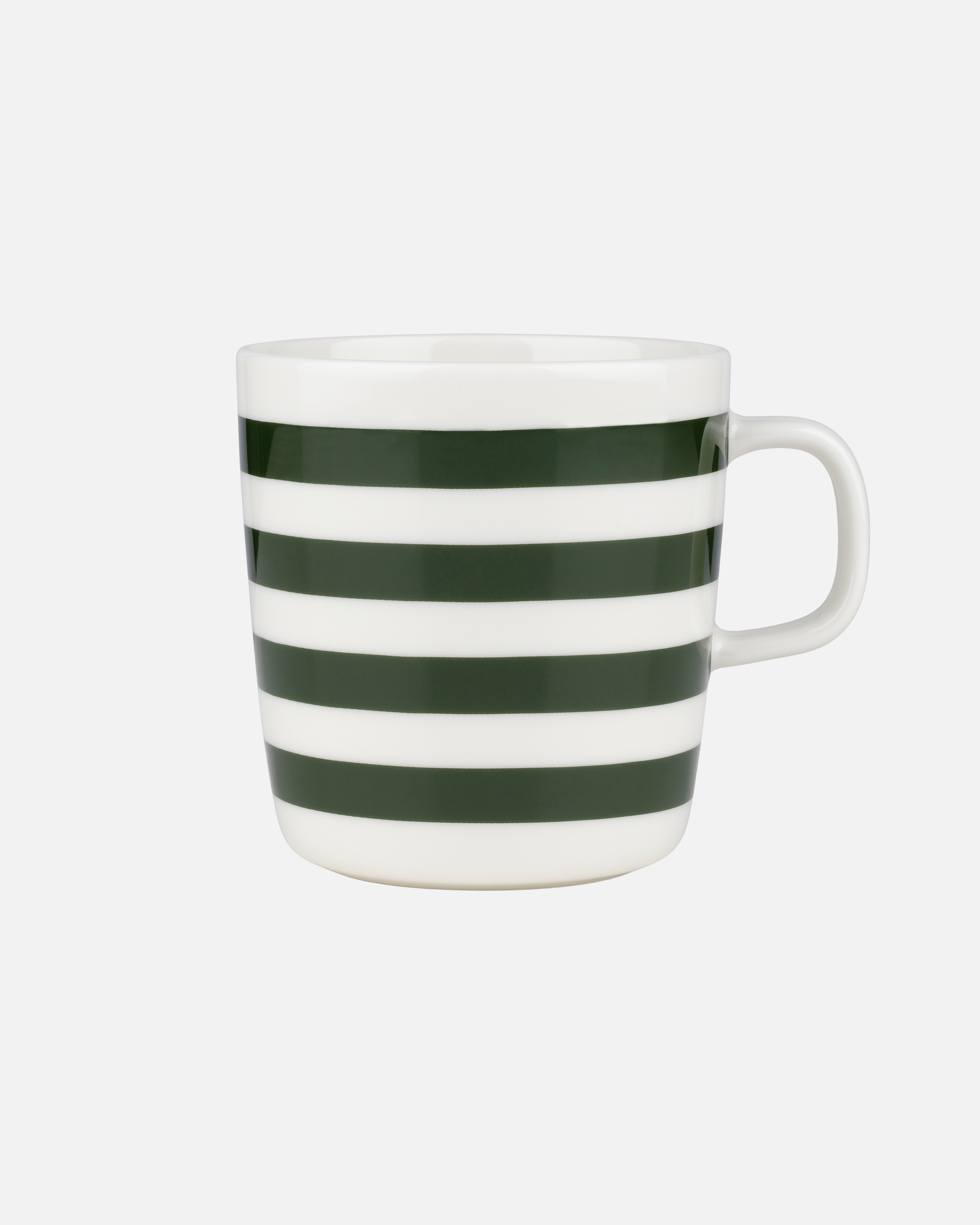 Oiva / Tasaraita, Mug 4 dl, white, dk.green,