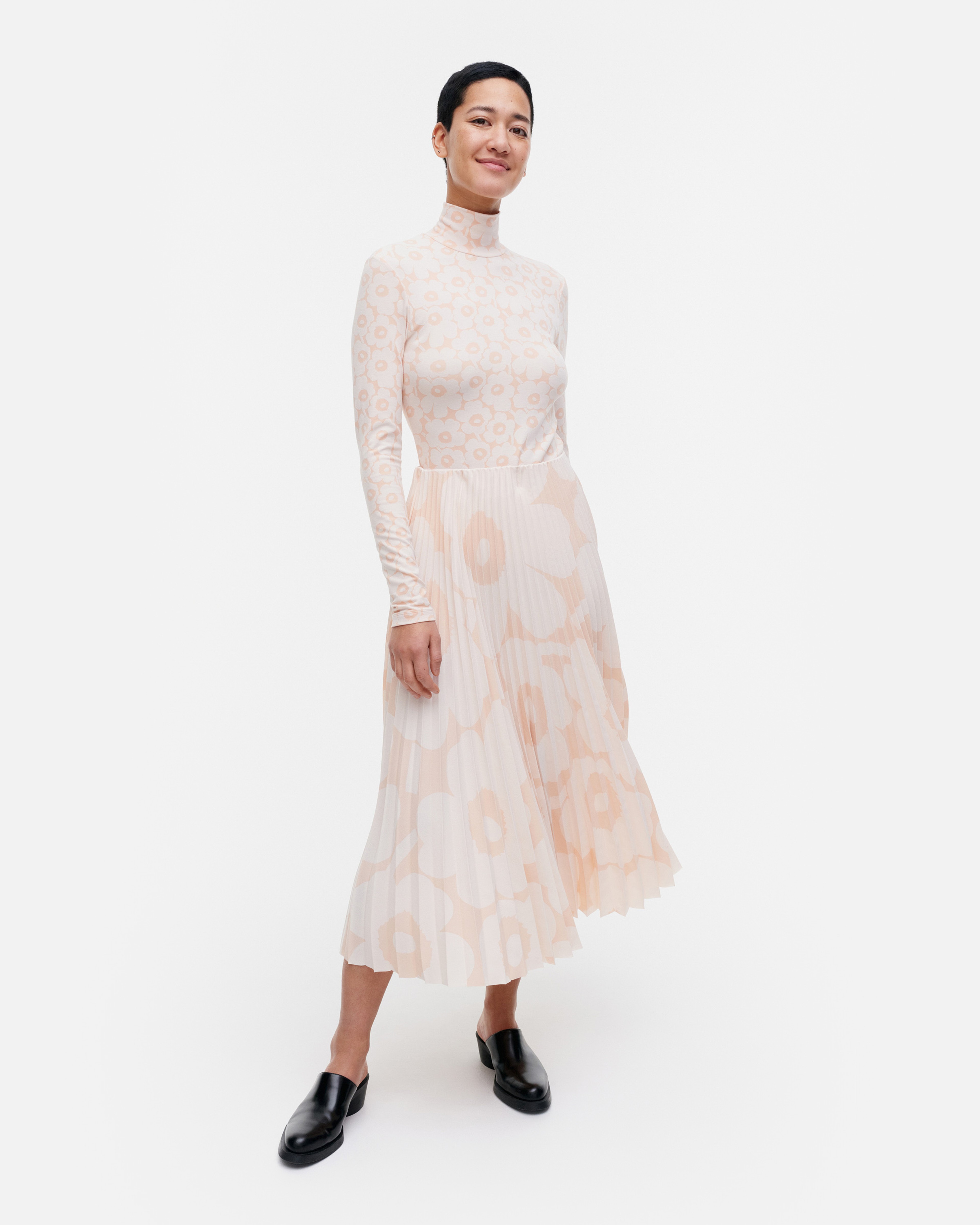 Jäkälä Unikko, Poolopaita, persikka, luonnonvalkoinen,