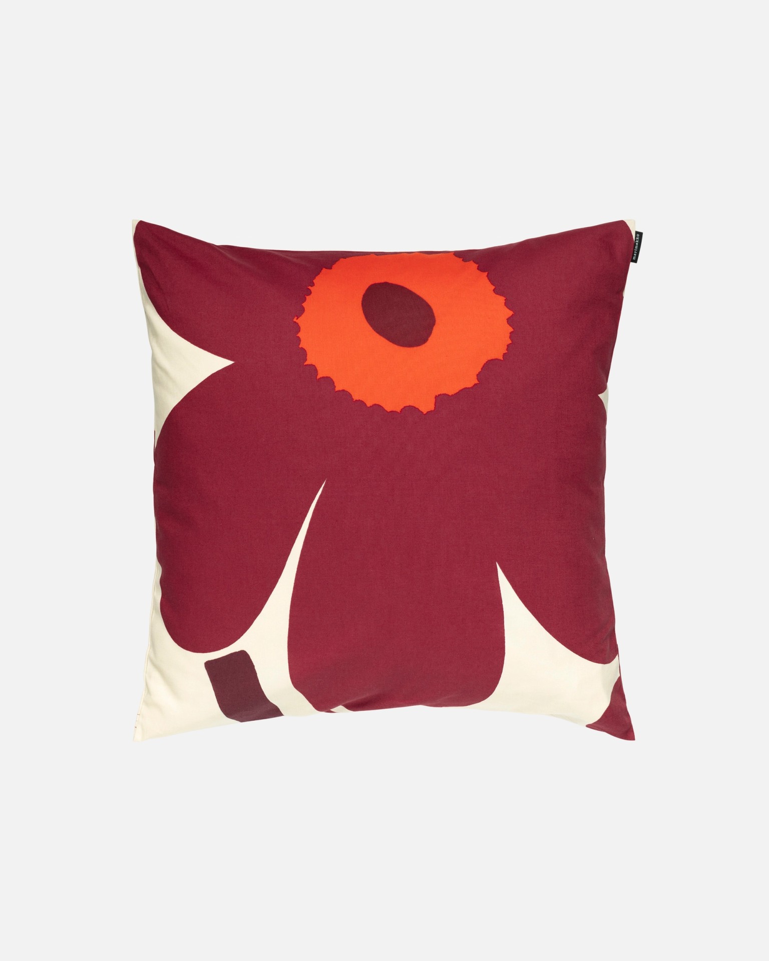 Unikko, Pillow cover, vanilla, burgundy, red,