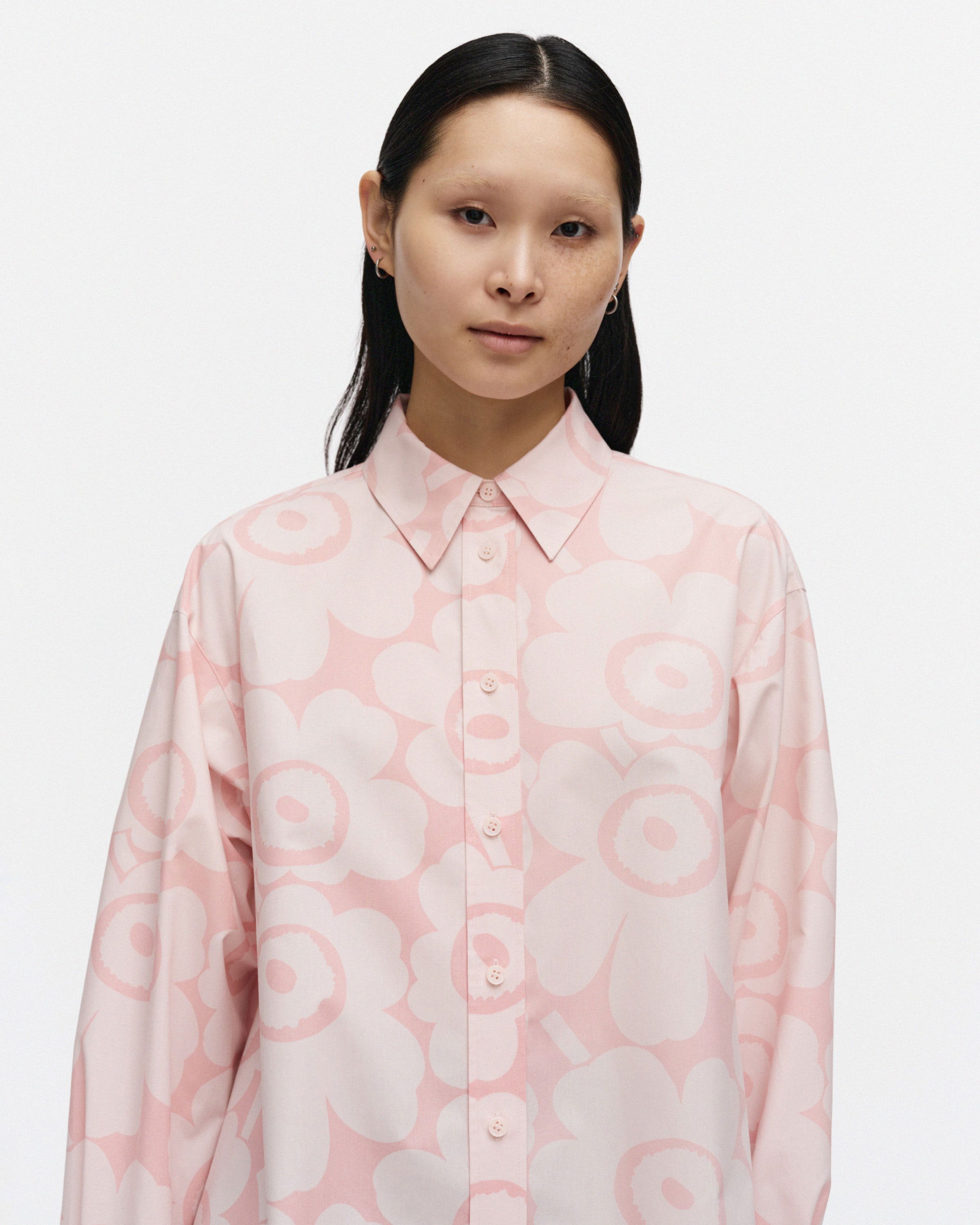 Kuvitelma Unikko Cotton shirt dress light pink, light pink | Marimekko