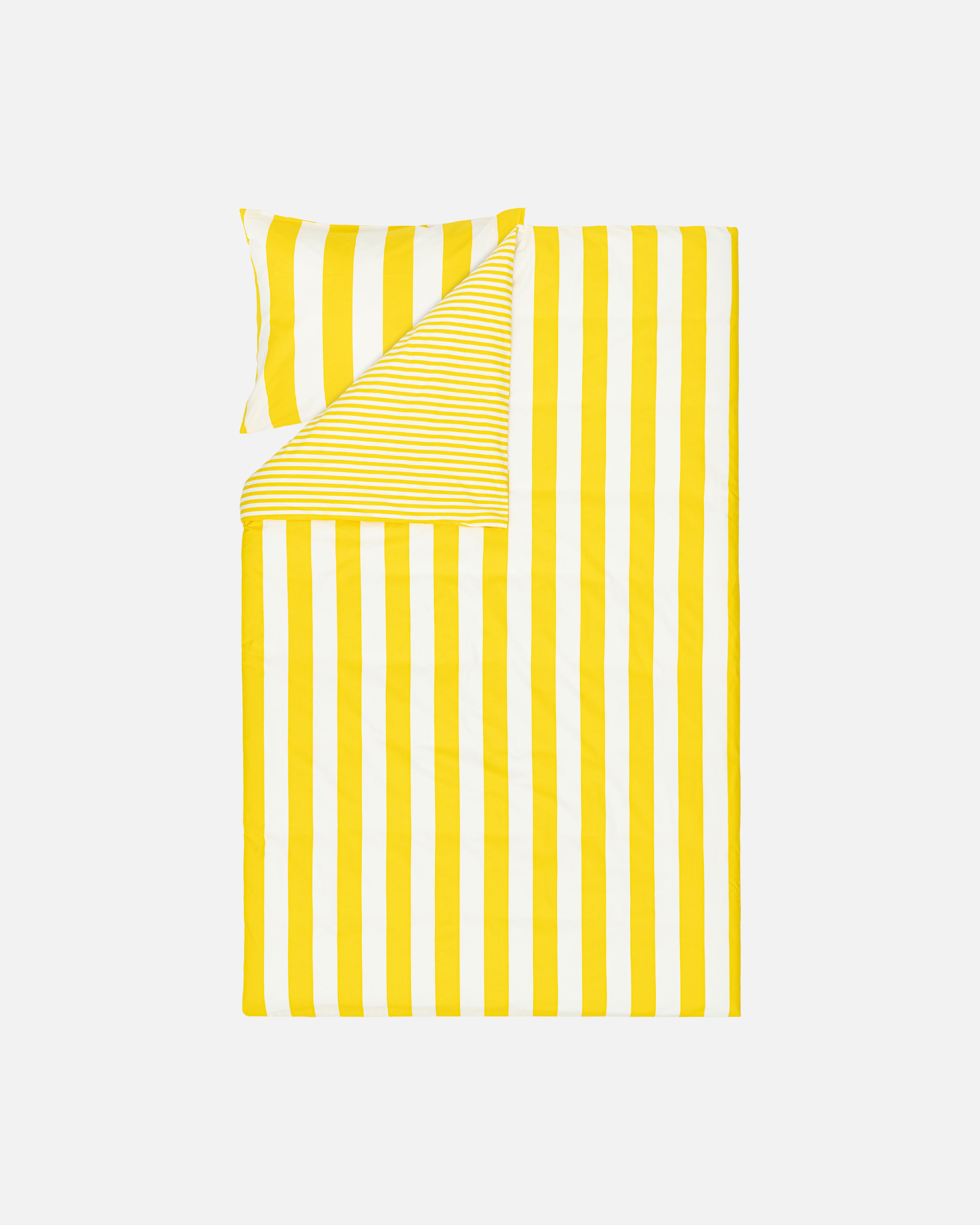 Korsi / Ujo, Duvet cover set 150x210 cm + 50x60 cm, yellow,white,