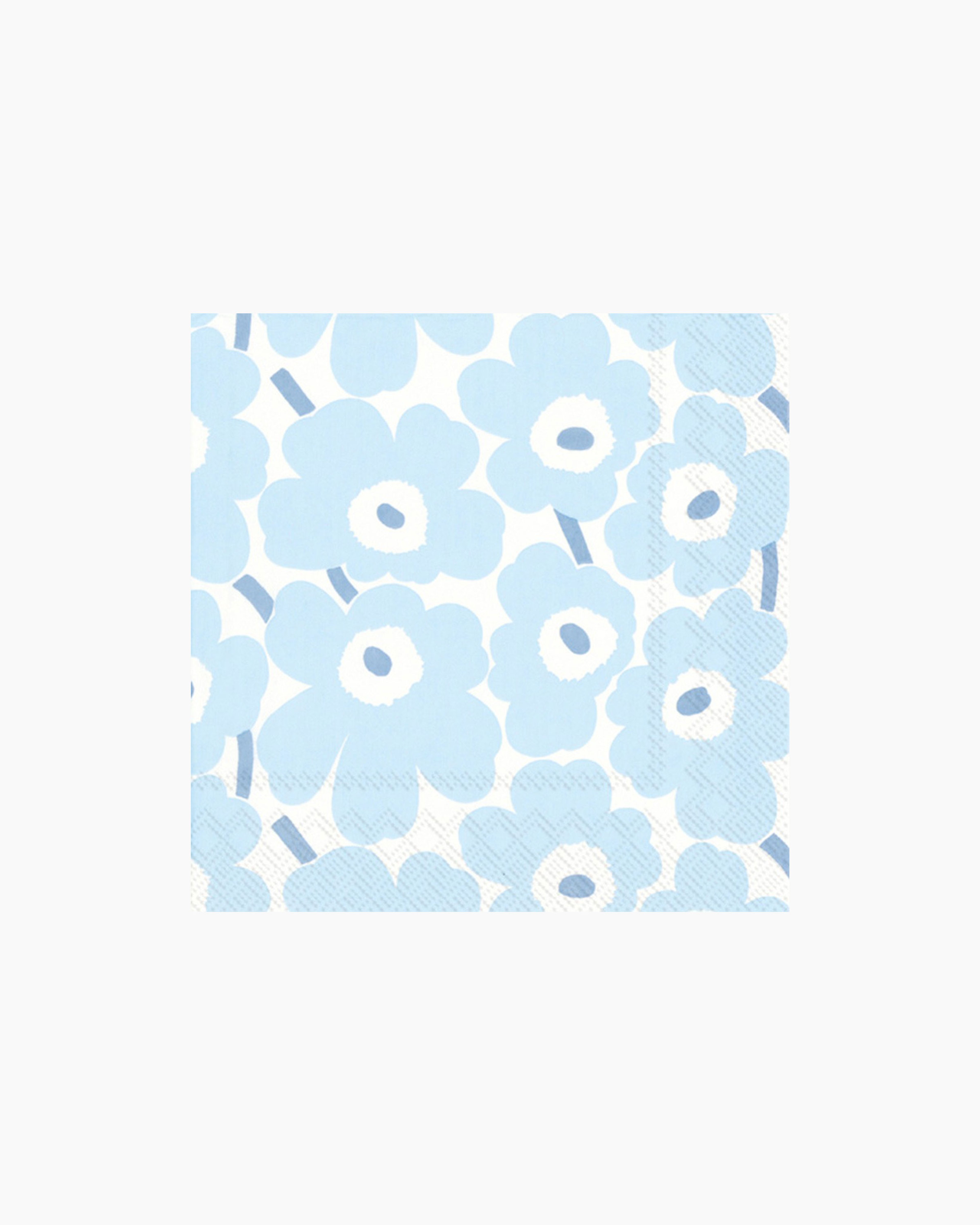 Mini Unikko, Paper napkin 25x25 cm, white,light blue,blue,