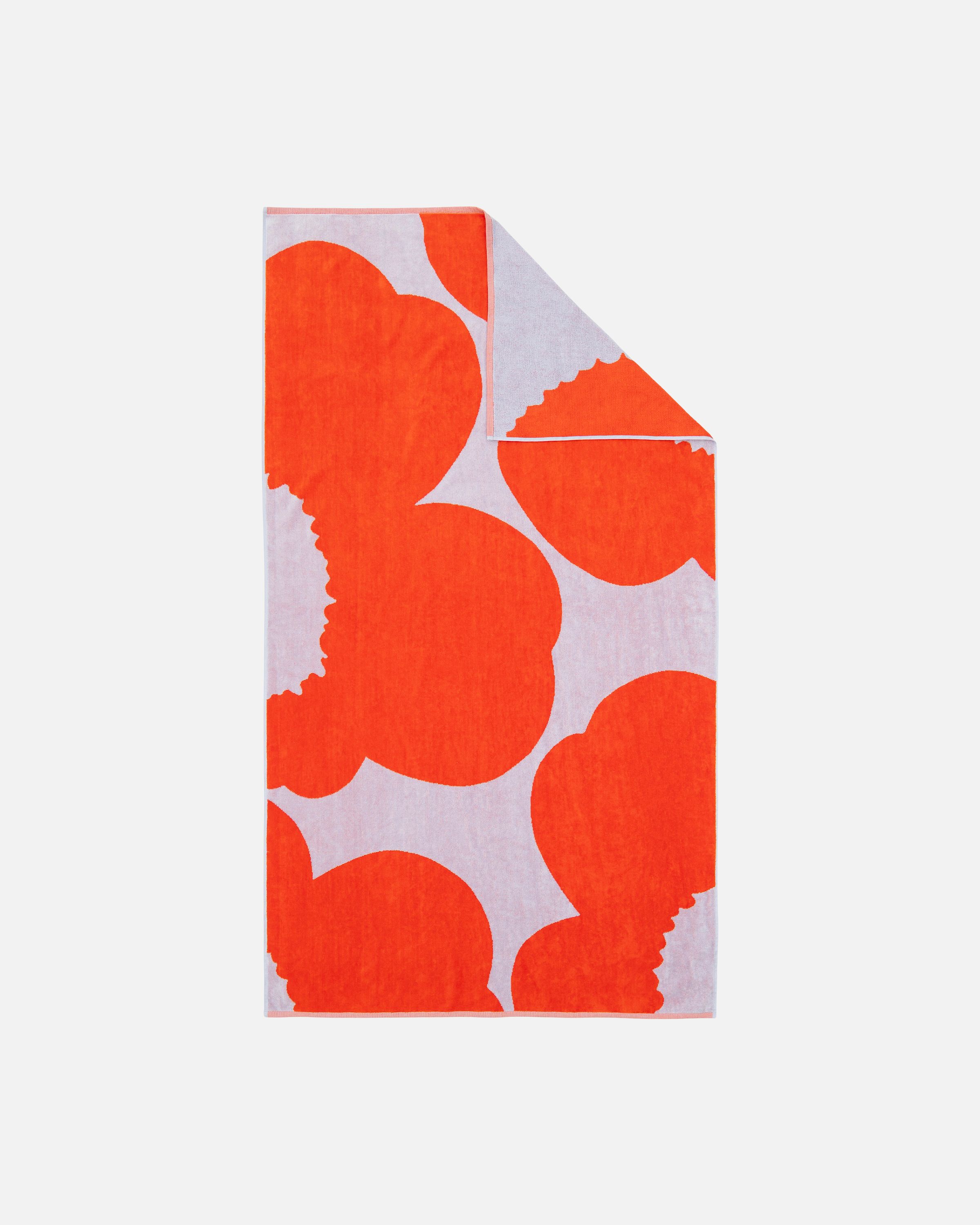 Iso Unikko Bath towel blue lilac, orange red | Marimekko