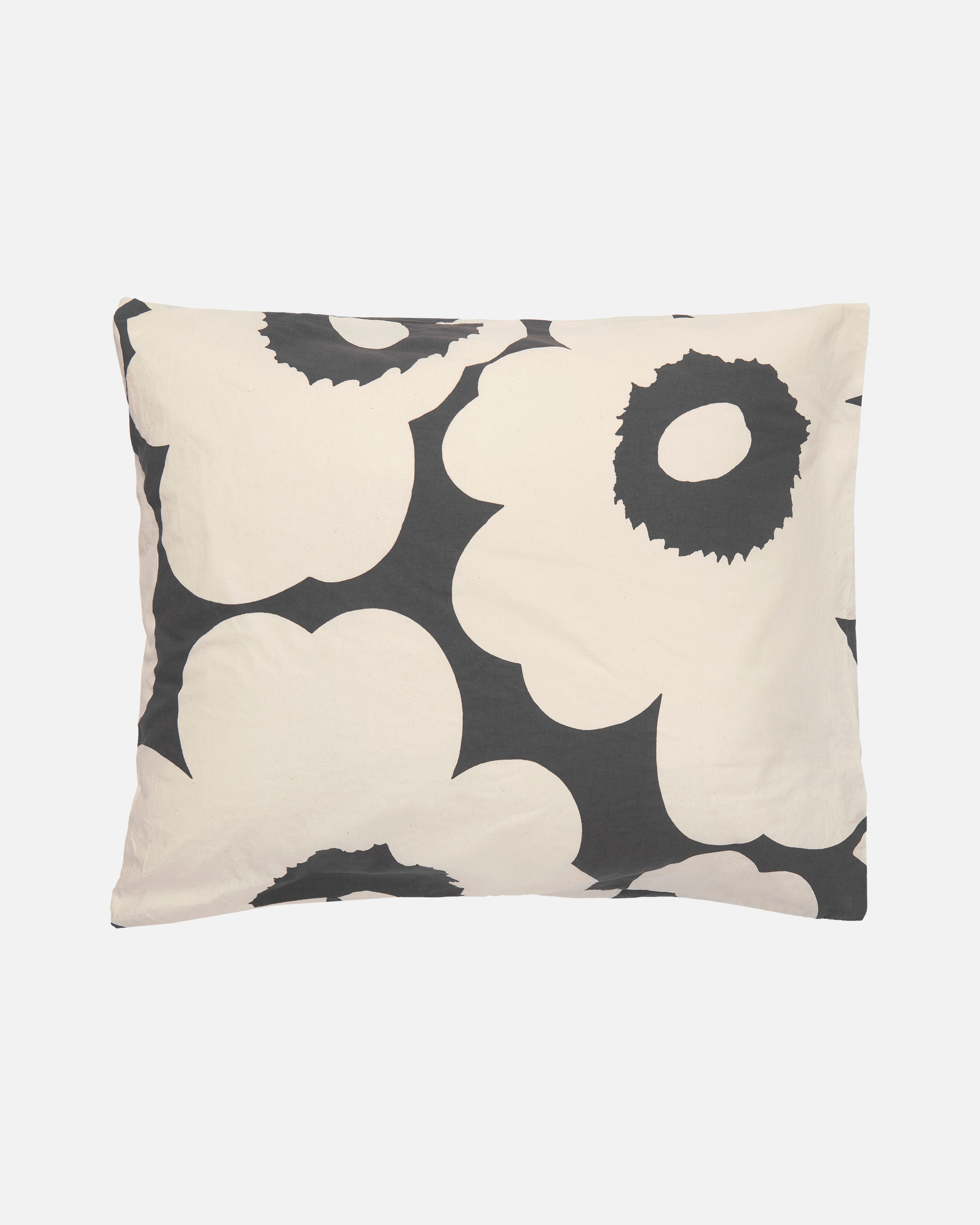 Unikko, Pillow case 80 x 80 cm, charcoal, off white,