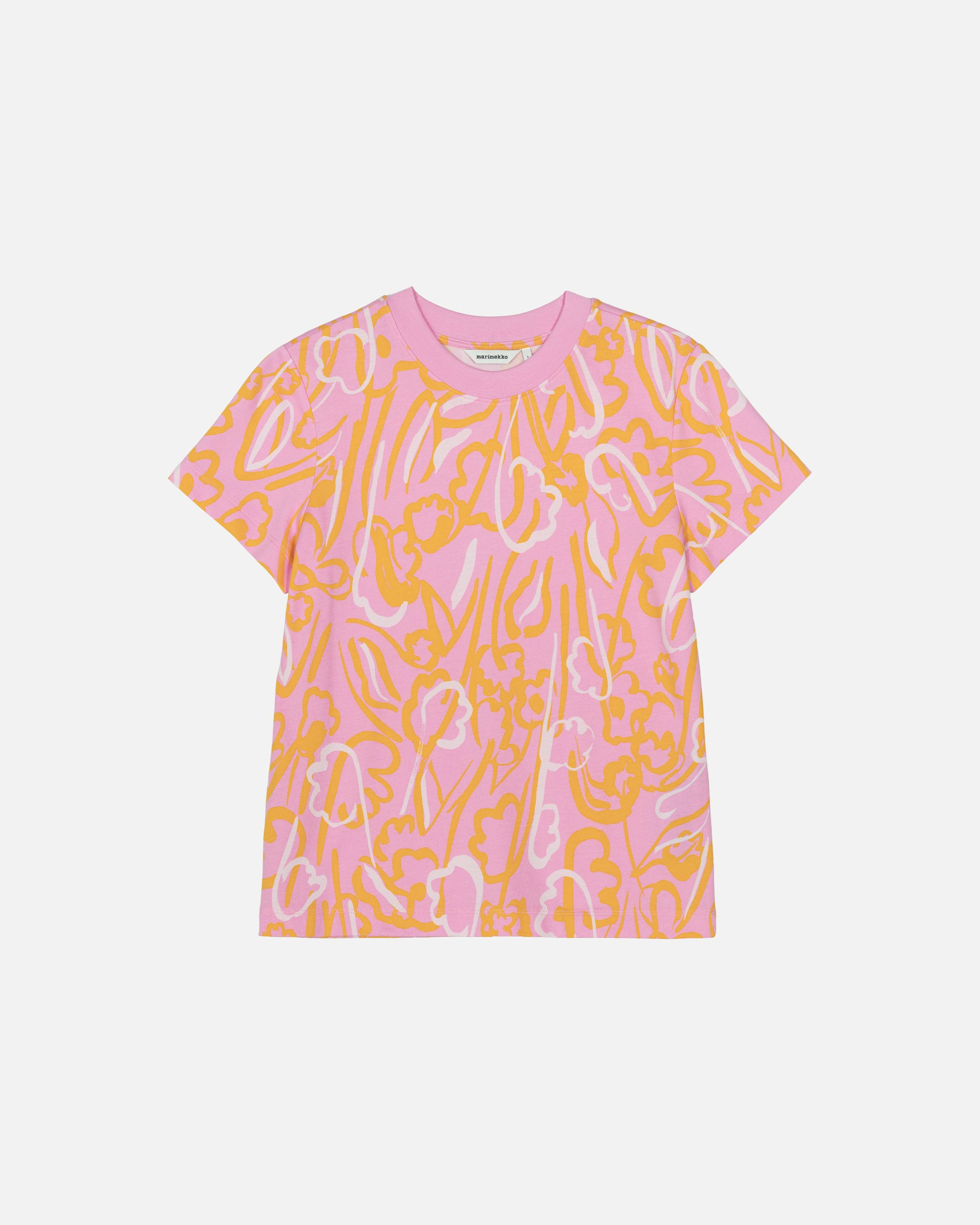 Hionta Ensikukat T-shirt pink, light pink, orange | Marimekko