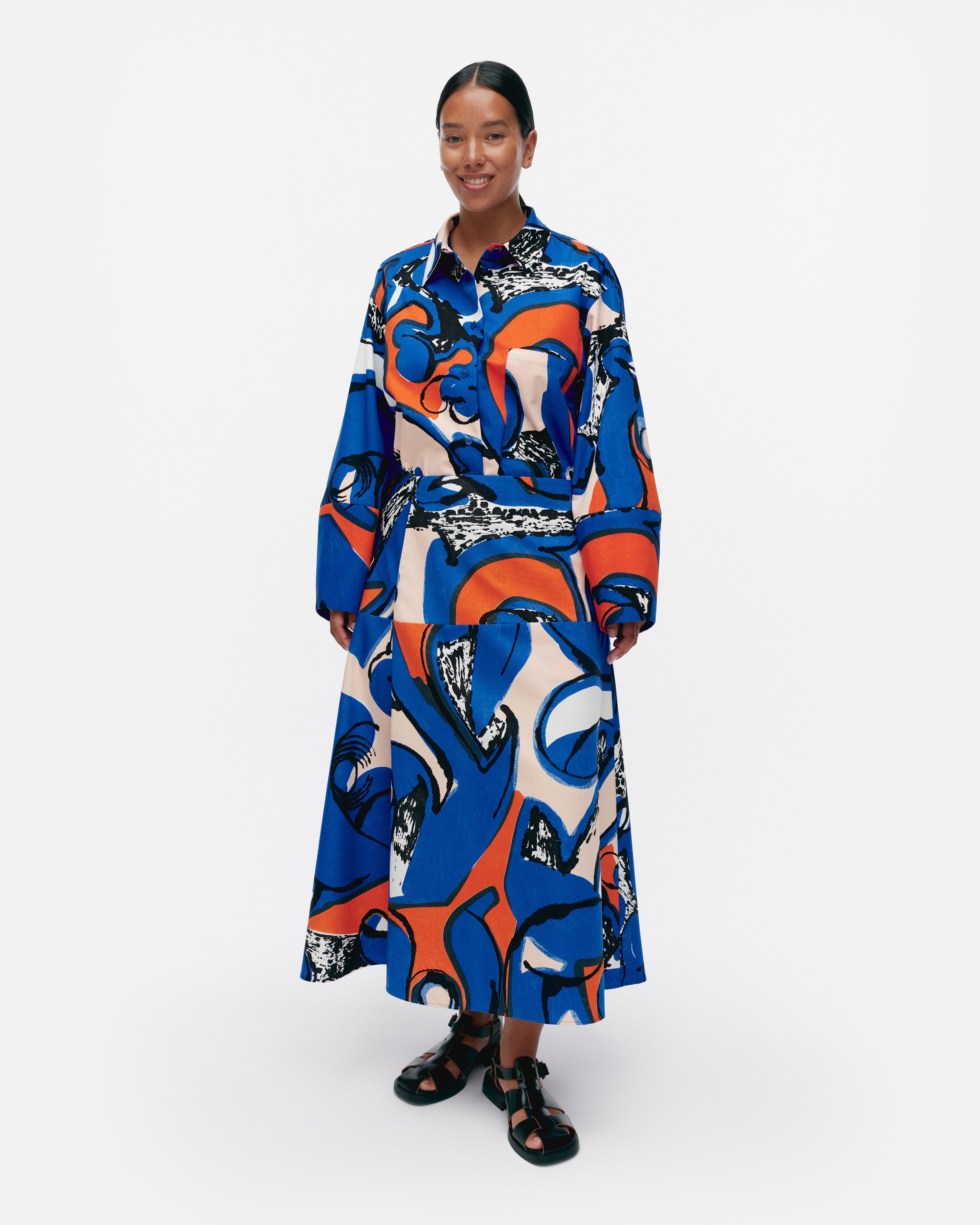 Puutarha Eldfamn, Skirt, blue, peach, orange,