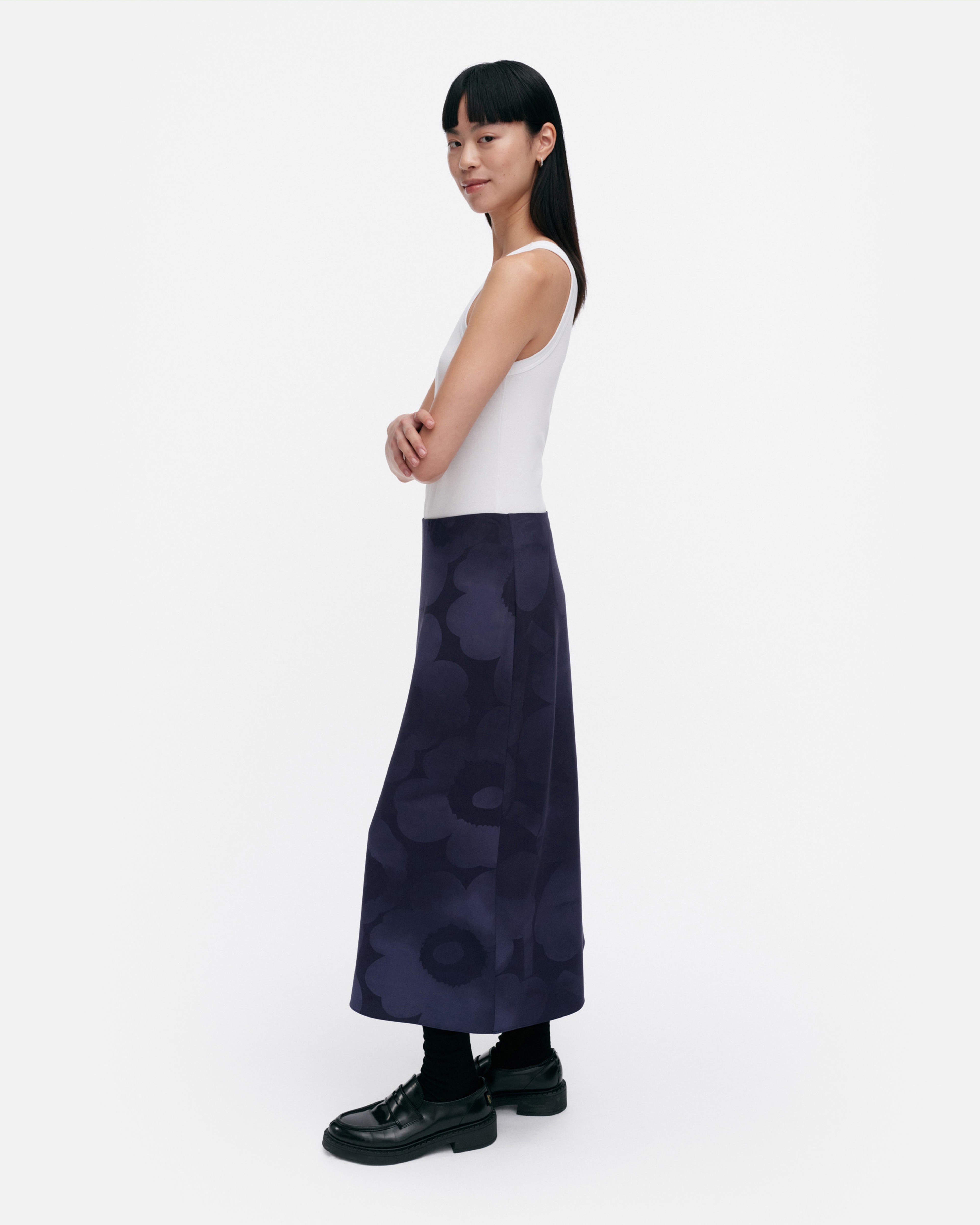 Korkeat Akvarelli Unikko, Skirt, dark blue, blue,