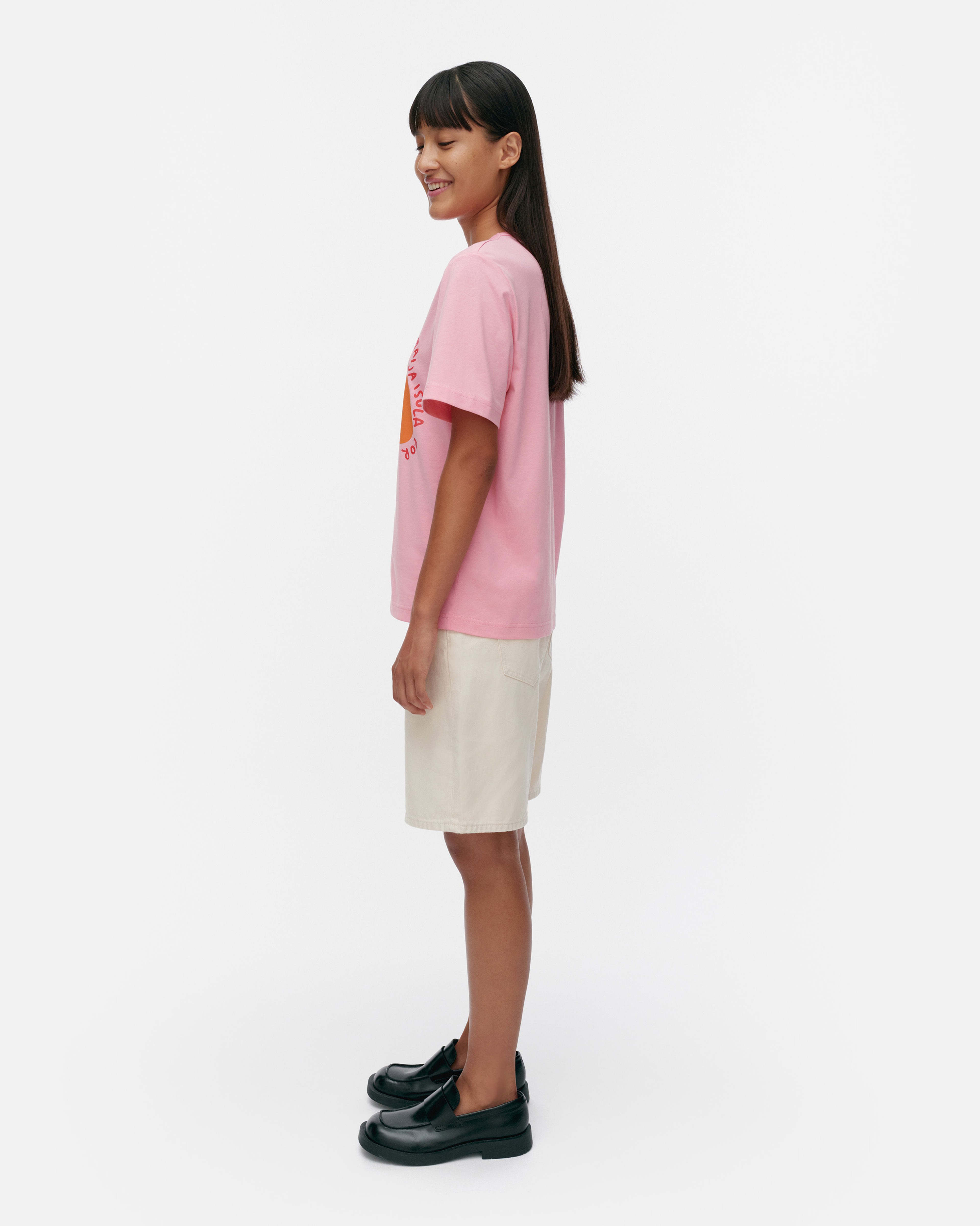 Erna Unikko Placement, Kioski t-shirt, pink, orange, red,