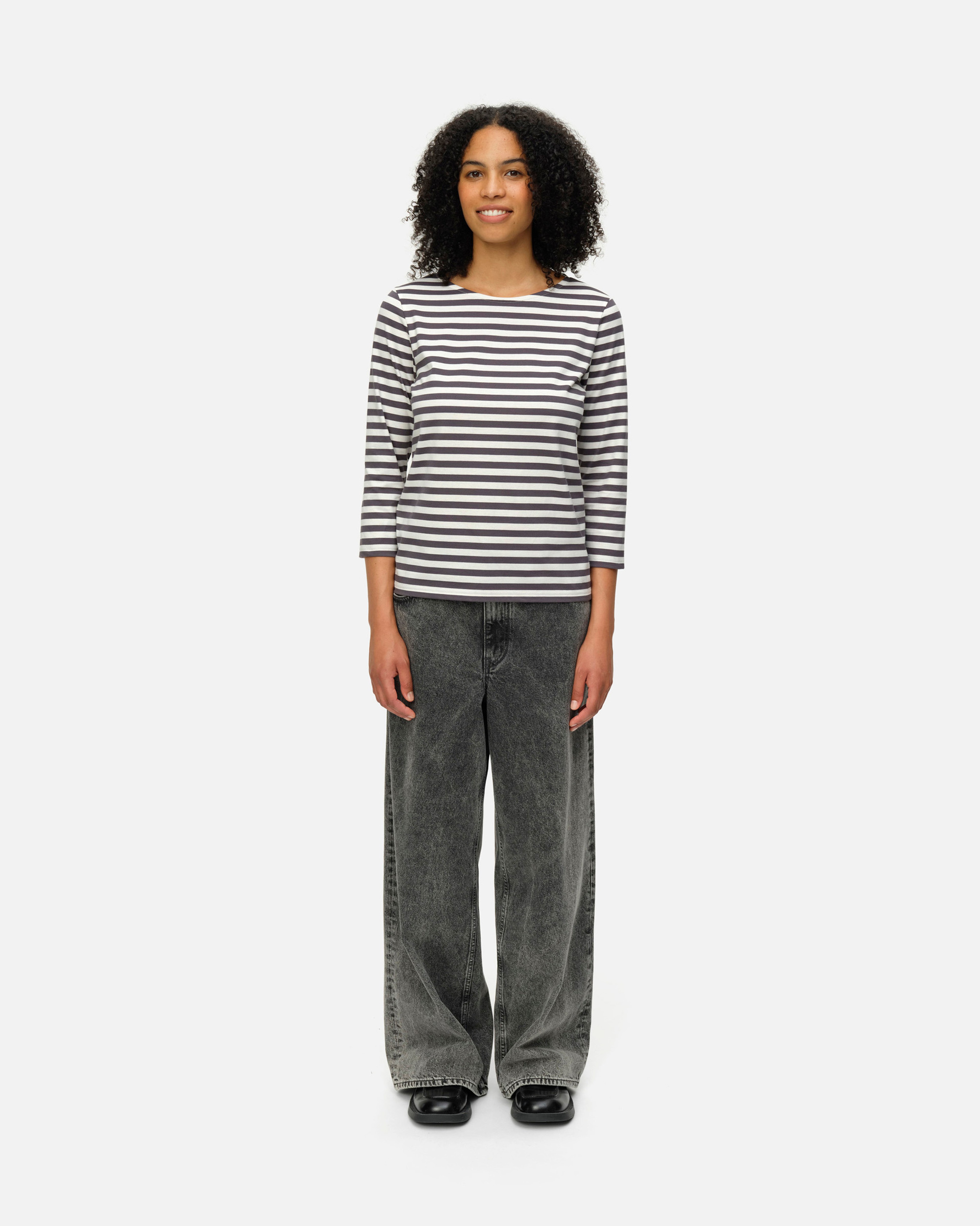 Tiila Tasaraita, Jersey shirt, dark grey, off white,