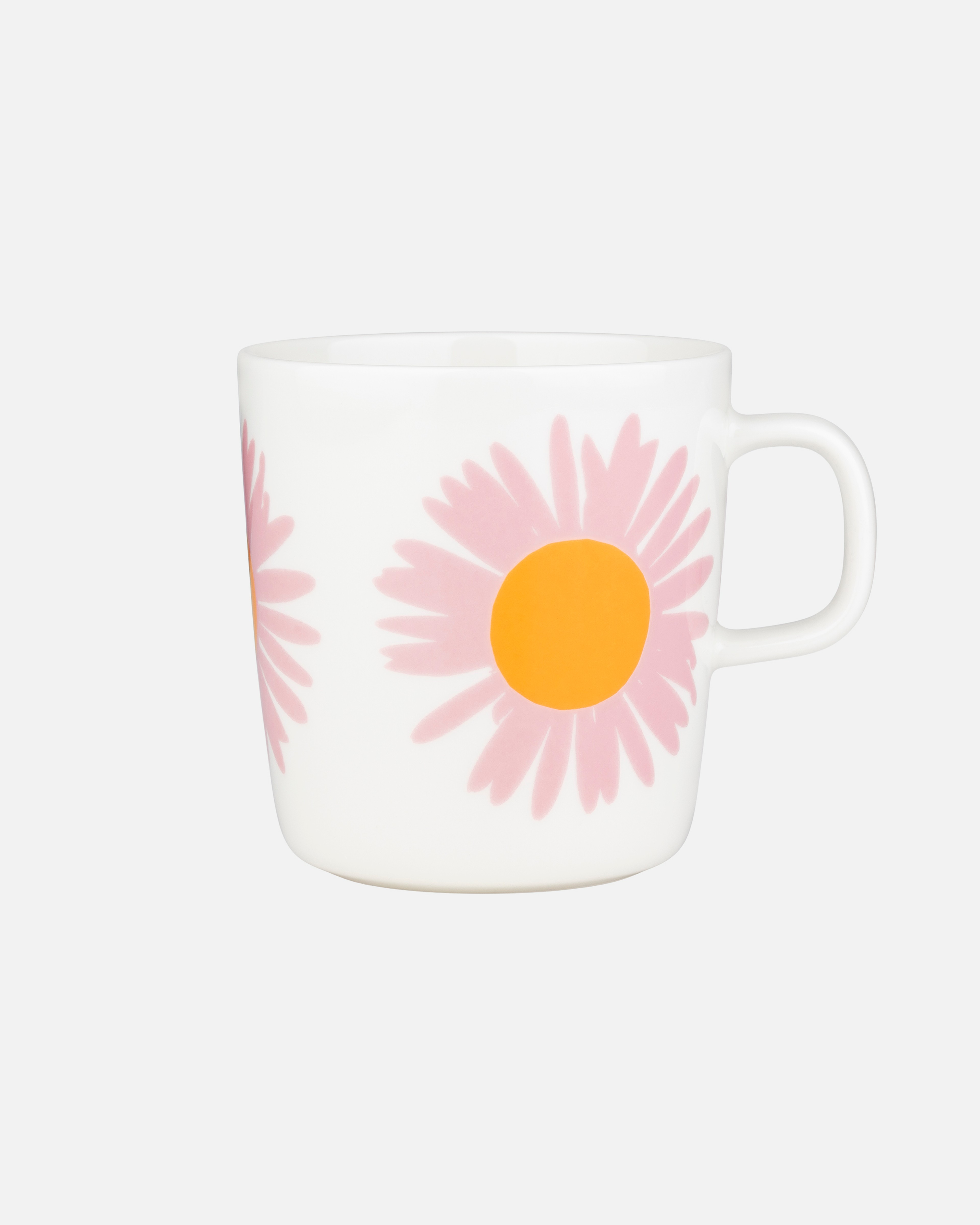 Oiva / Auringonkukka, Tasse 400 ml, rosa, orange, weiß,