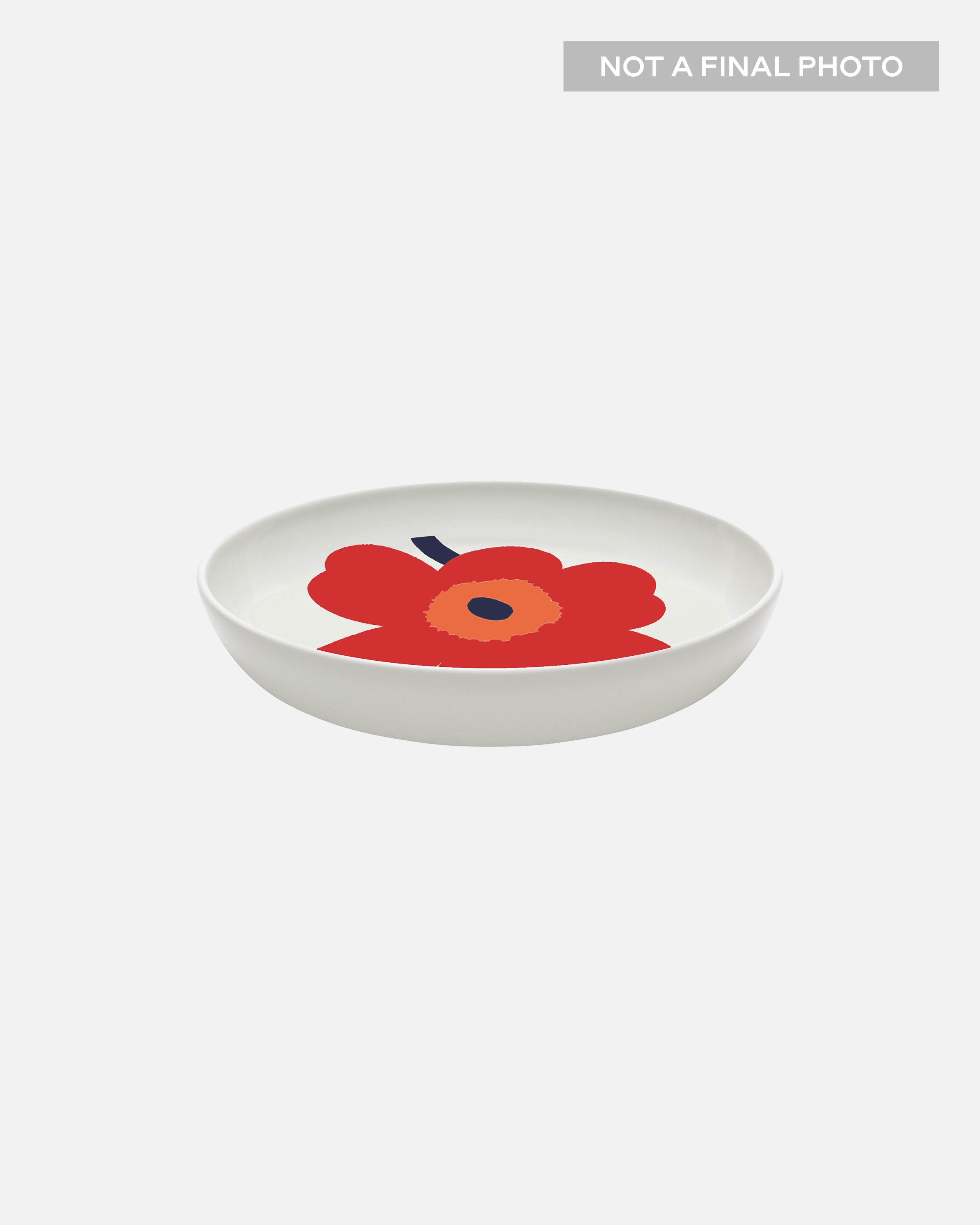 Oiva / Unikko Dish 13 cm white, red, blue | Marimekko