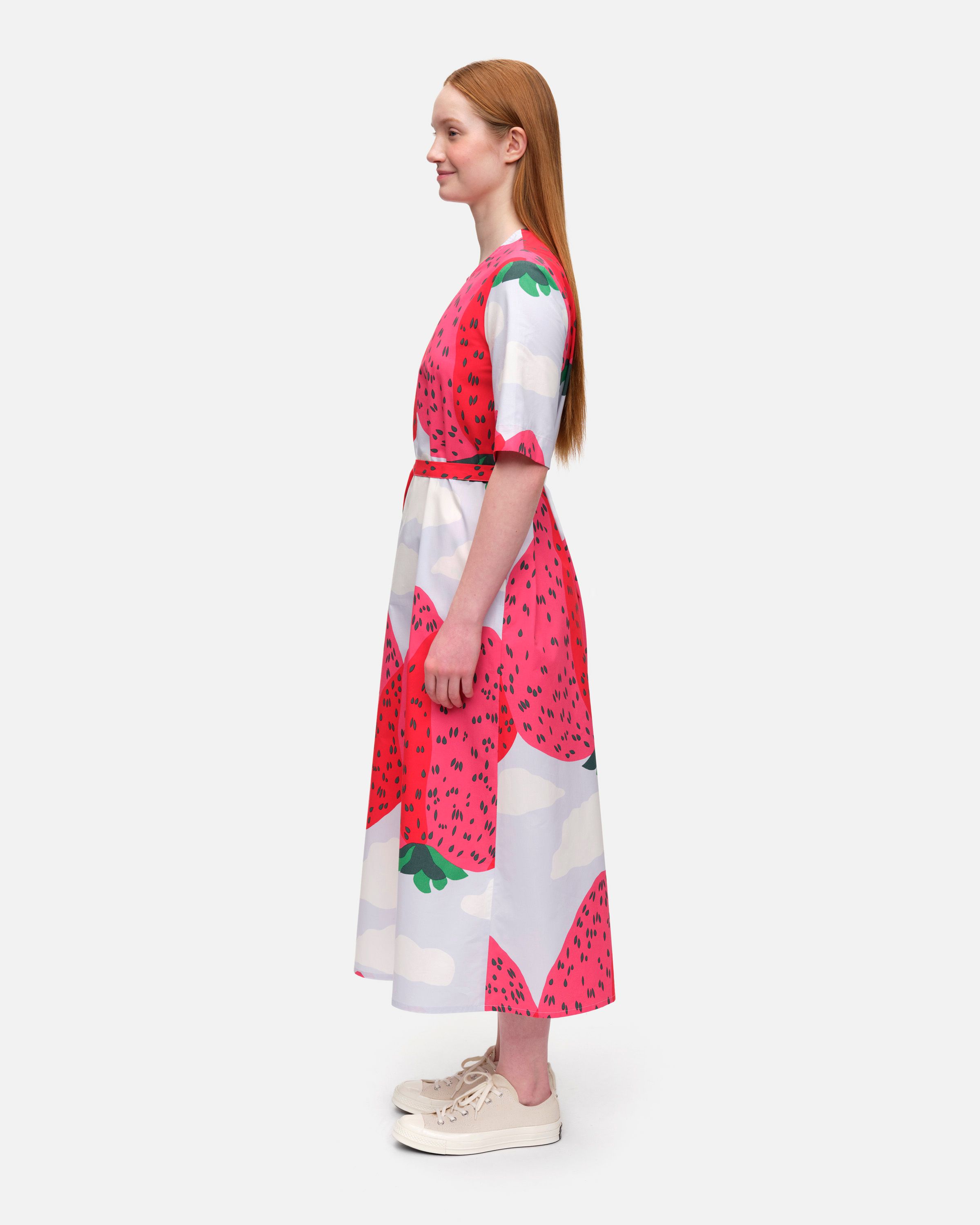 Kotelo Mansikkavuoret cotton poplin dress light blue, pink, green