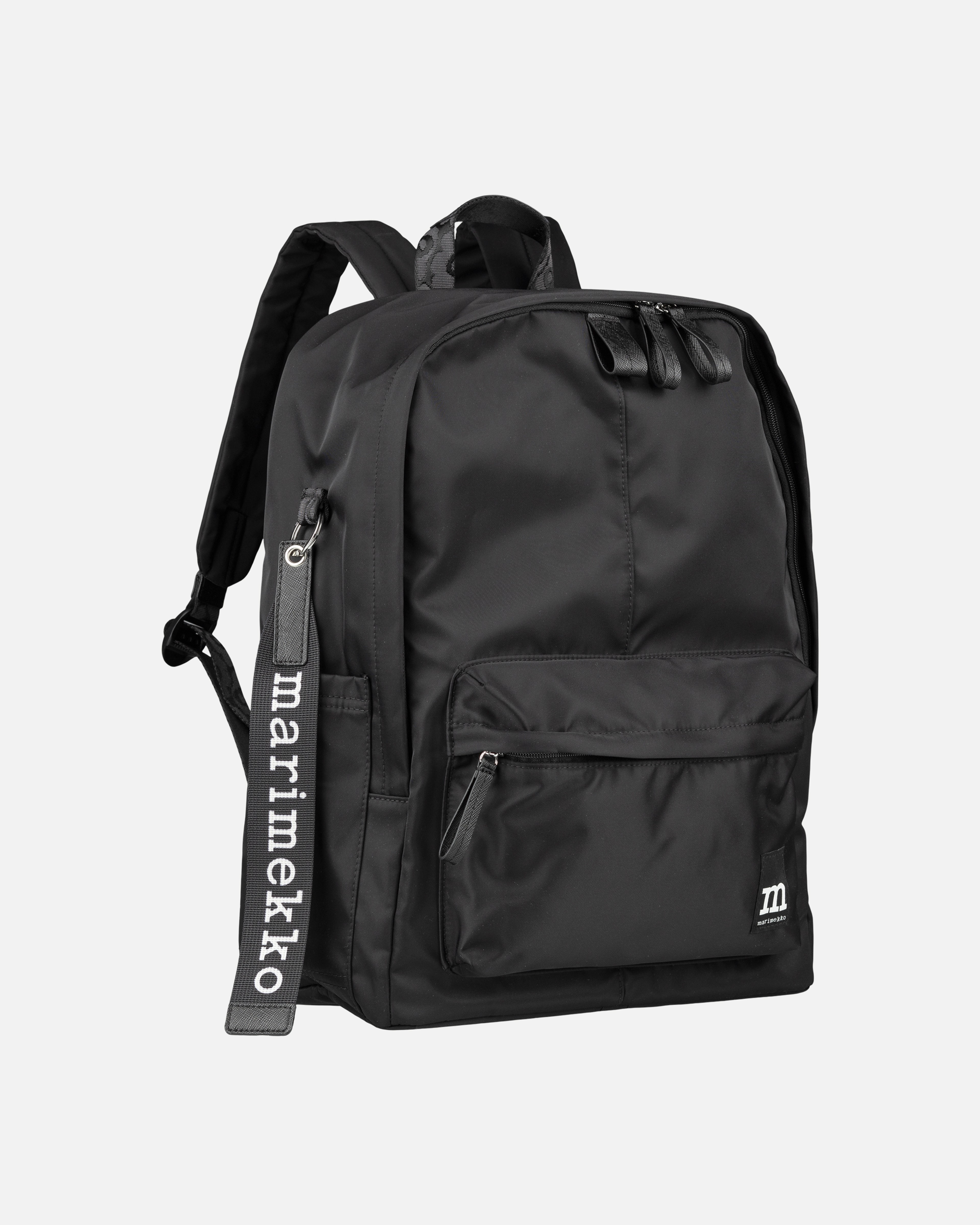 Zip Top Backpack Solid, black,