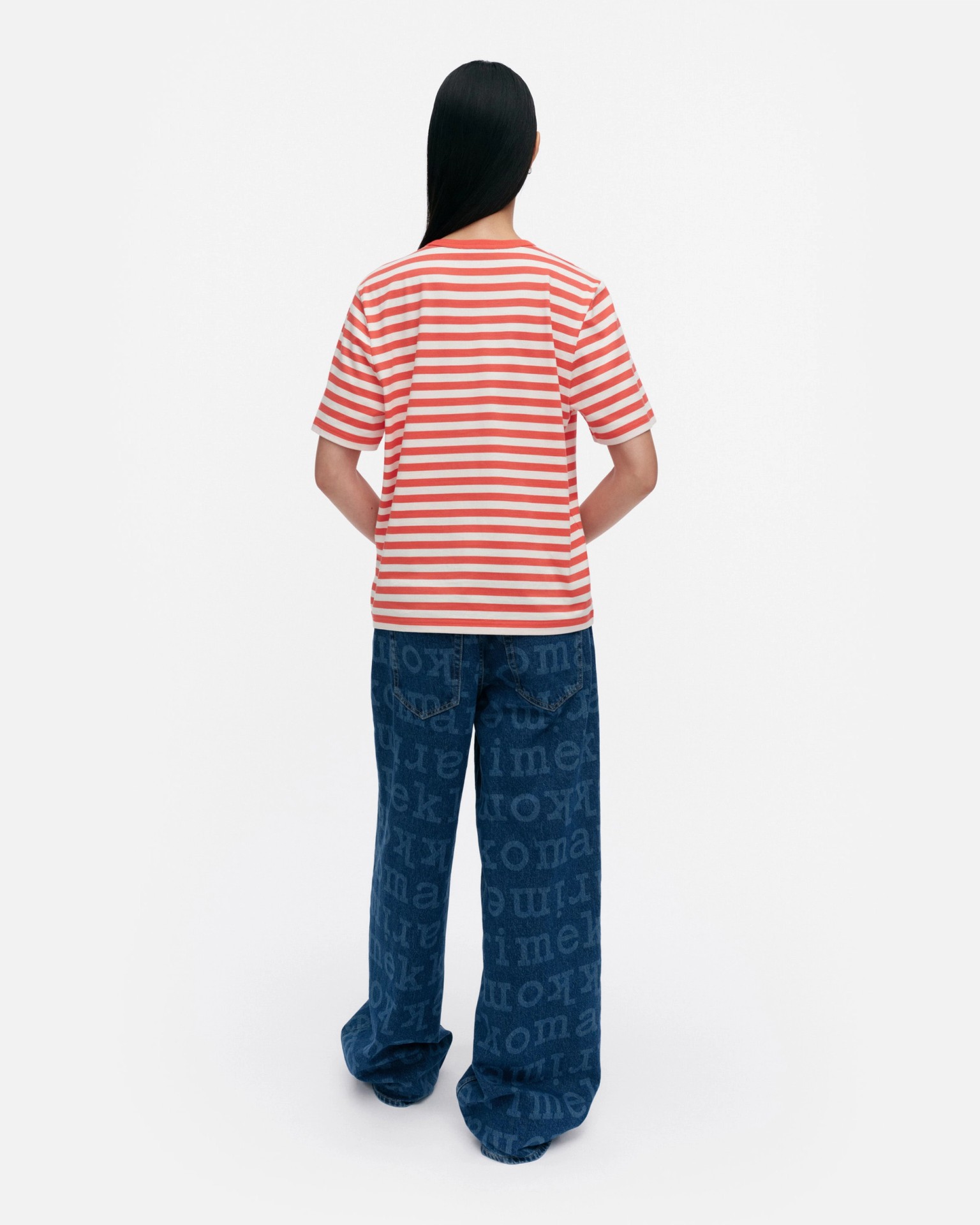 Tasaraita Unikko, Kioski t-shirt, red, off white,