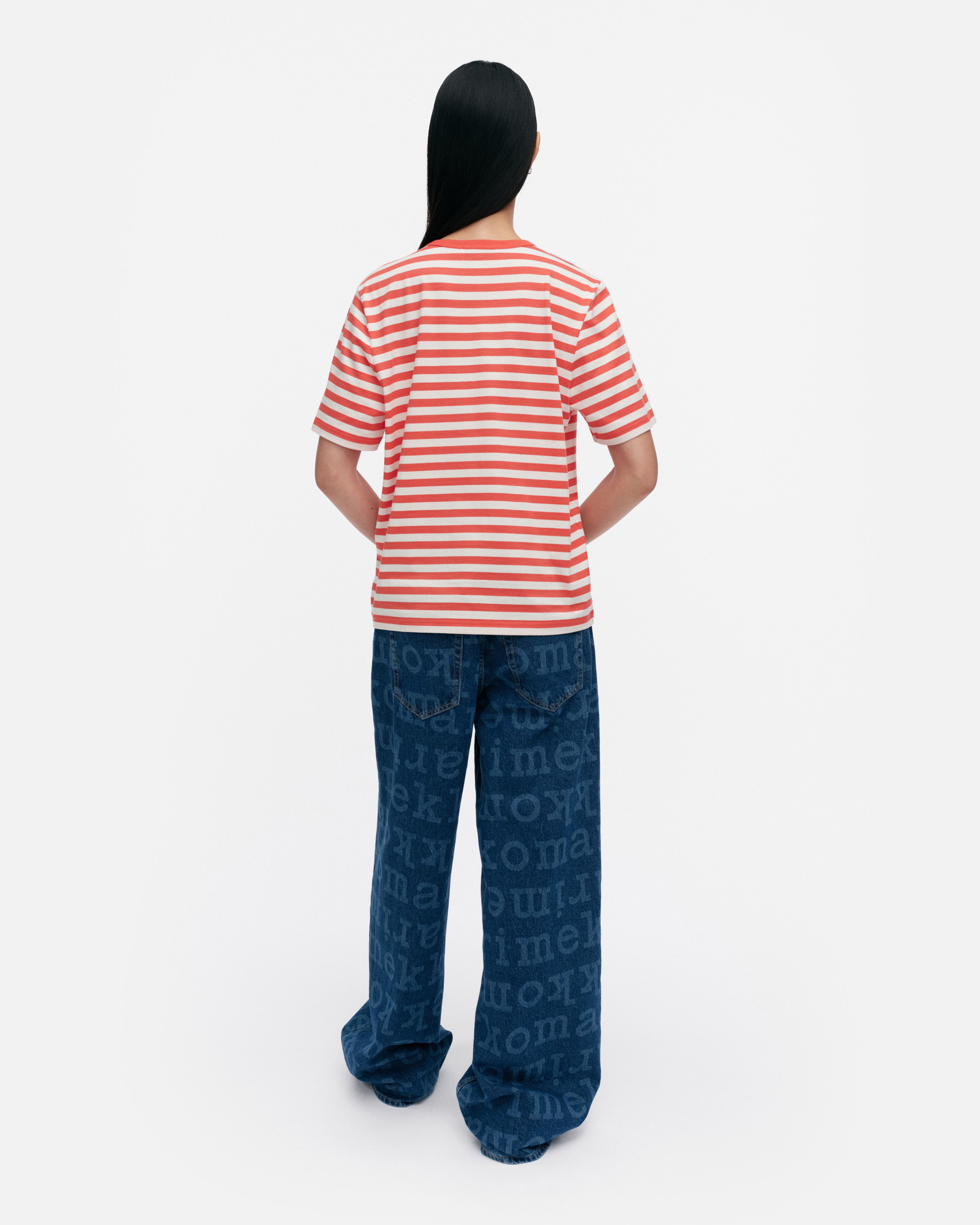 Tasaraita Unikko, Kioski t-shirt, red, off white,