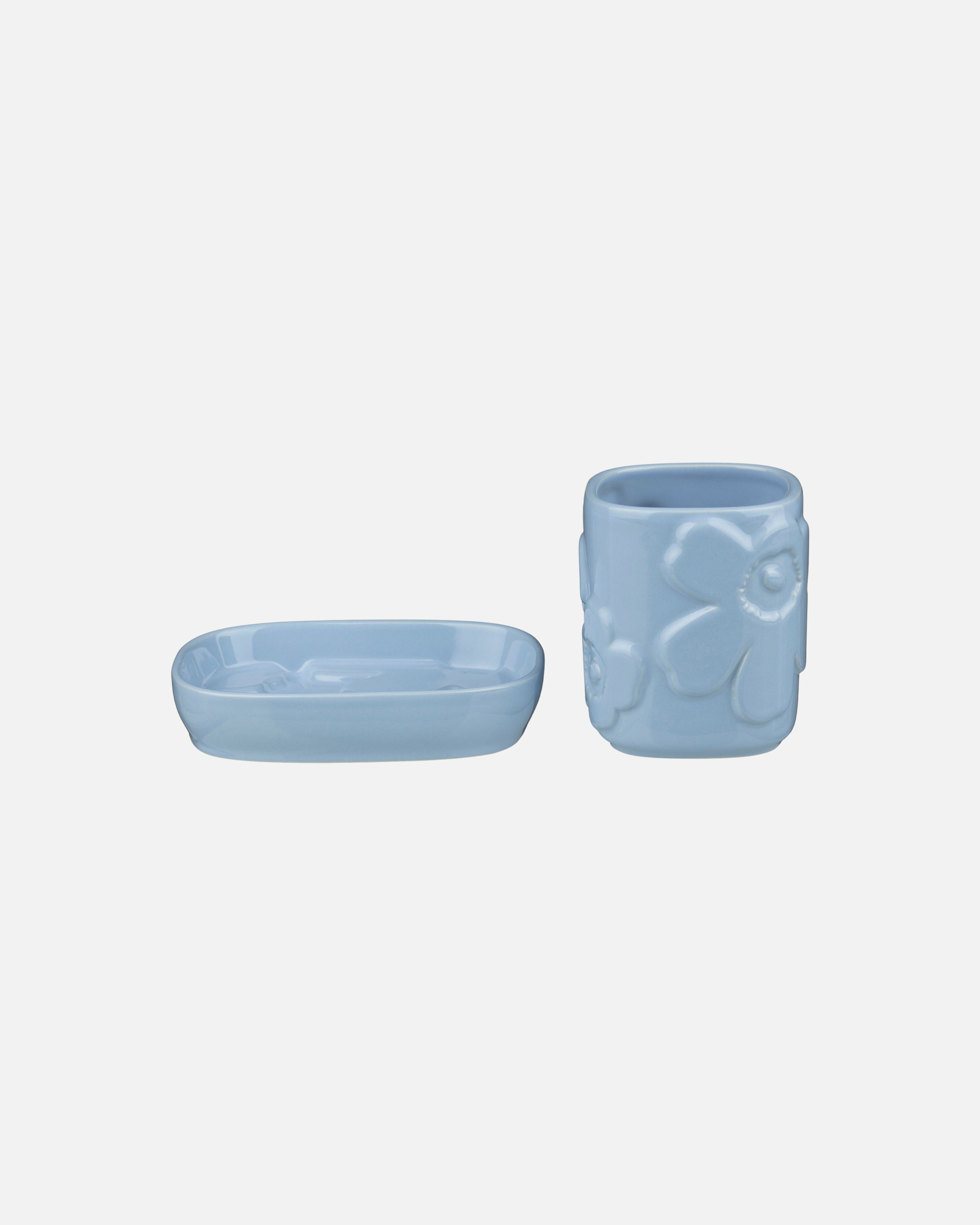 Unikko, Bathroom accessory set, sky blue,