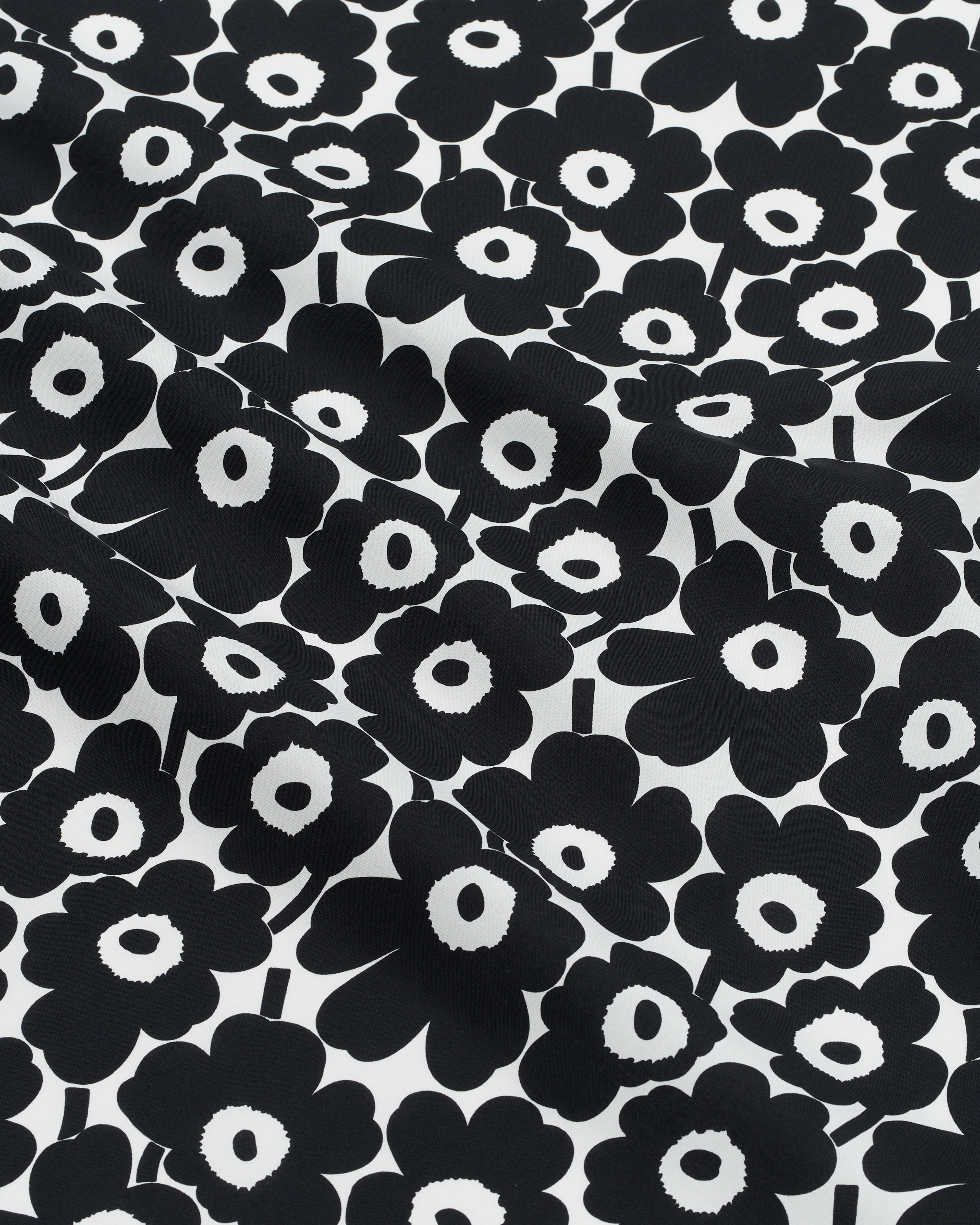 Mini Unikko, Cotton fabric, white, black,