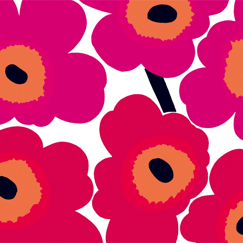 Unikko pattern in classic red-orange-black-white color