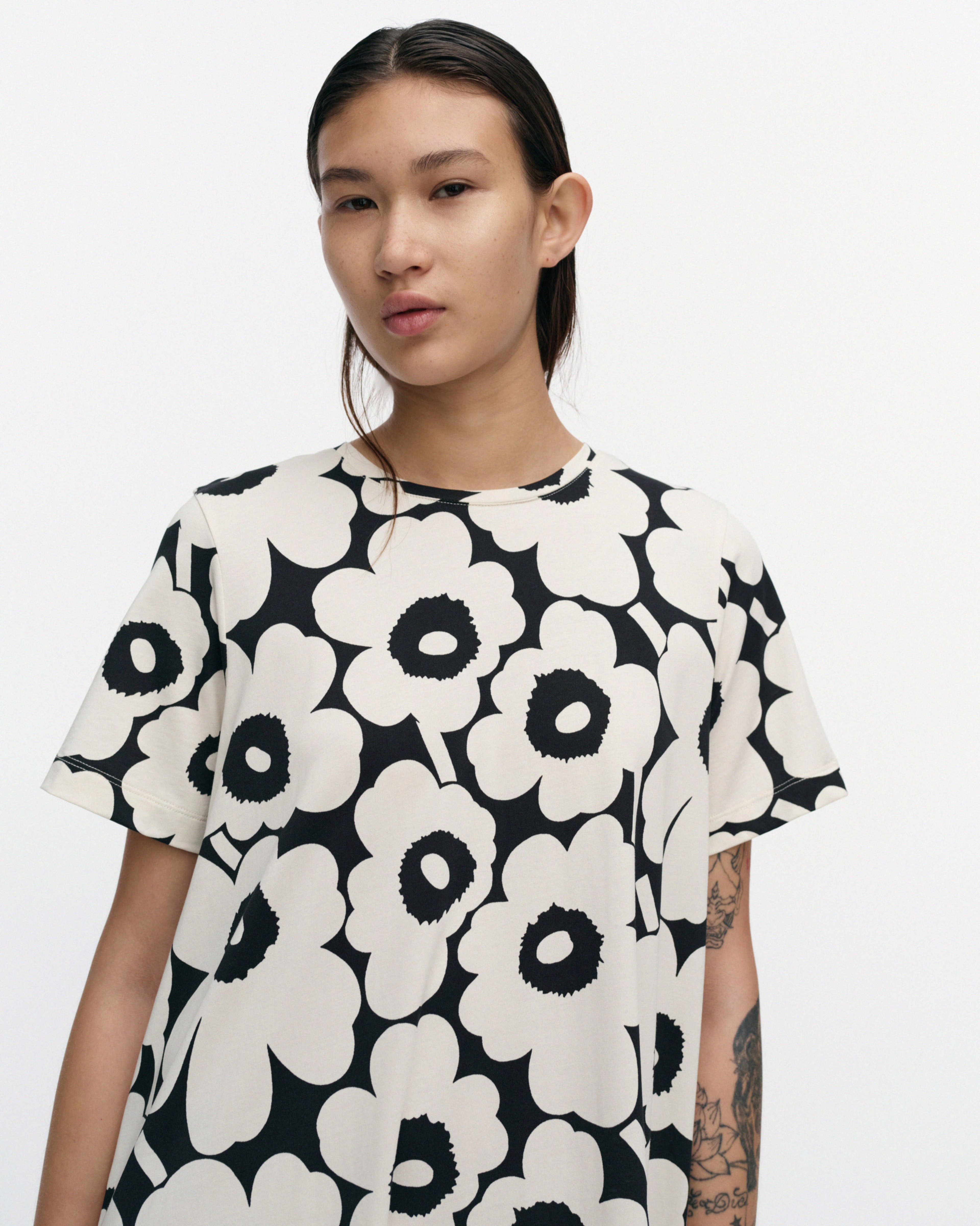 Pisteinen Unikko, Dress, black, off white,