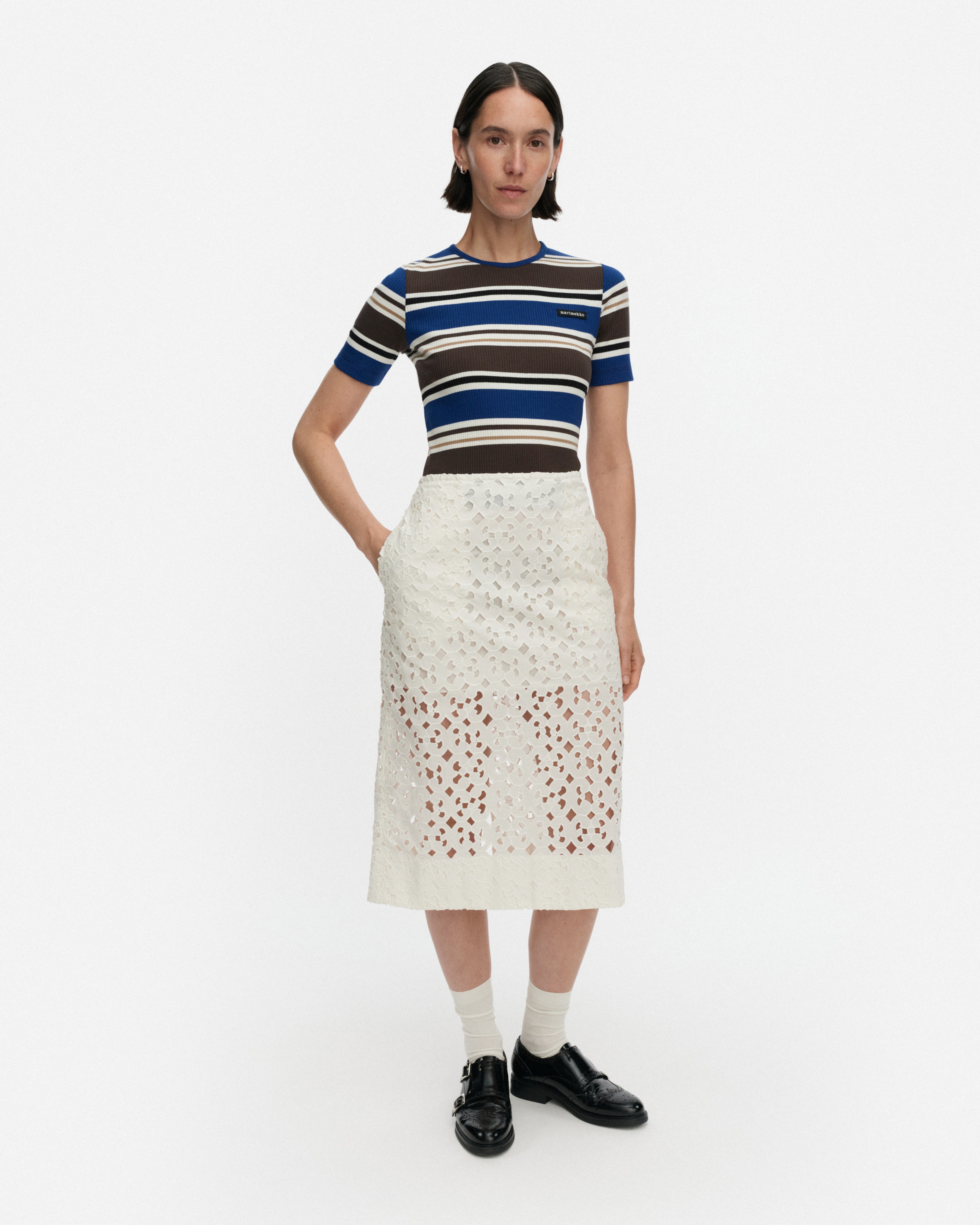 Nokkeluus Keidas, Jupe, blanc cassé,