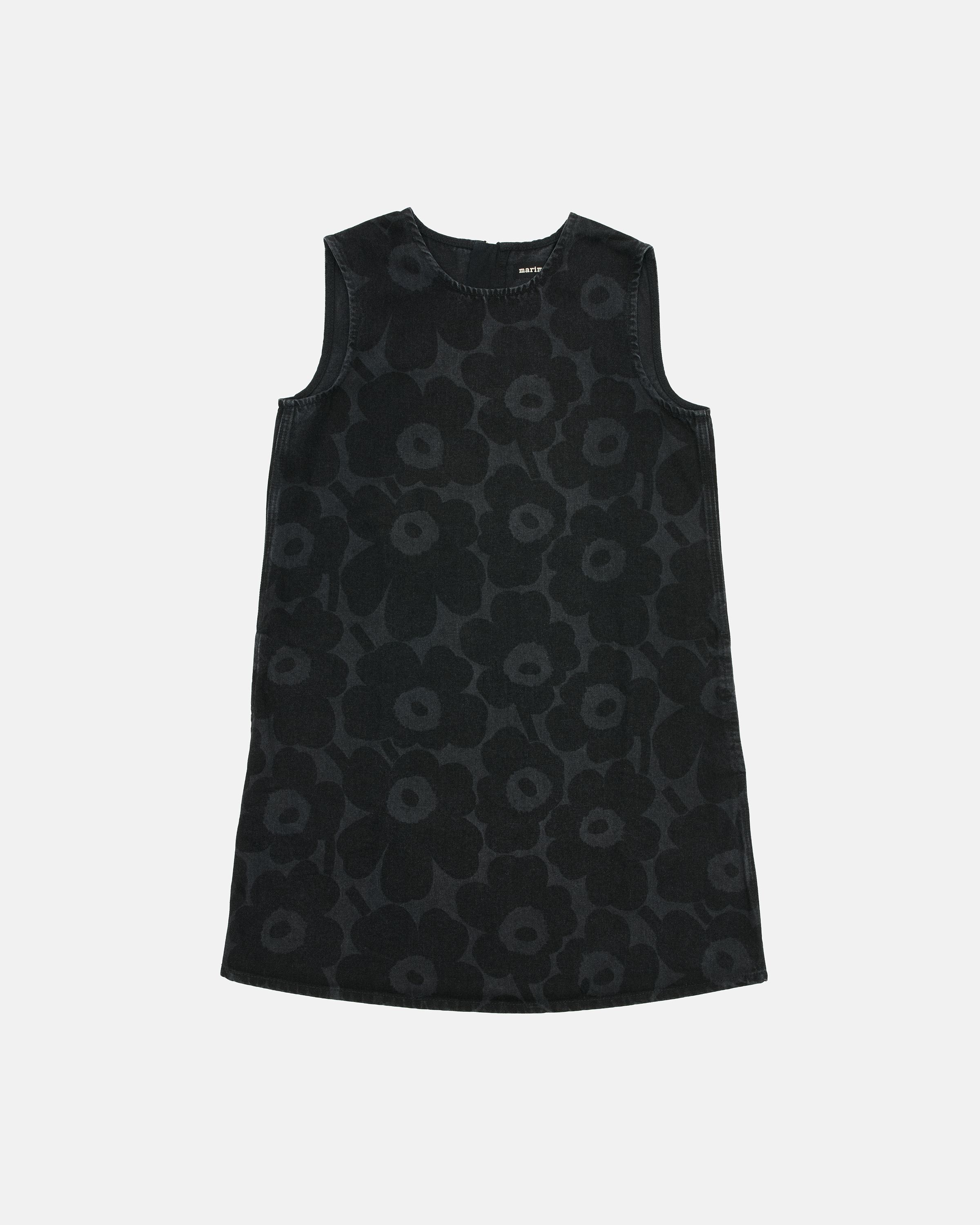 Maridenim Somasti Unikko Denim dress washed black | Marimekko