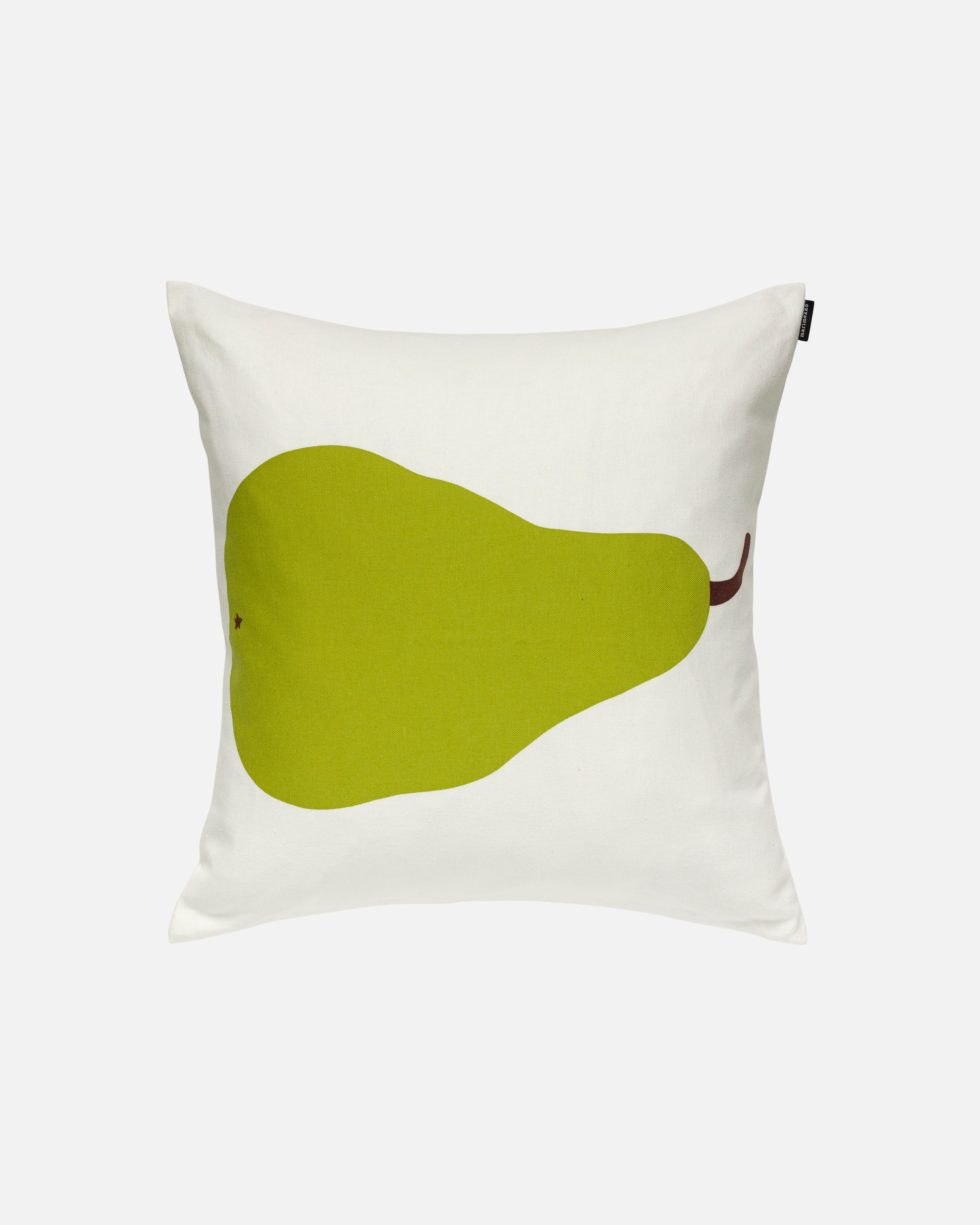 Päärynä placement, Tyynynpäällinen 50x50 cm, valkoinen, vihreä,