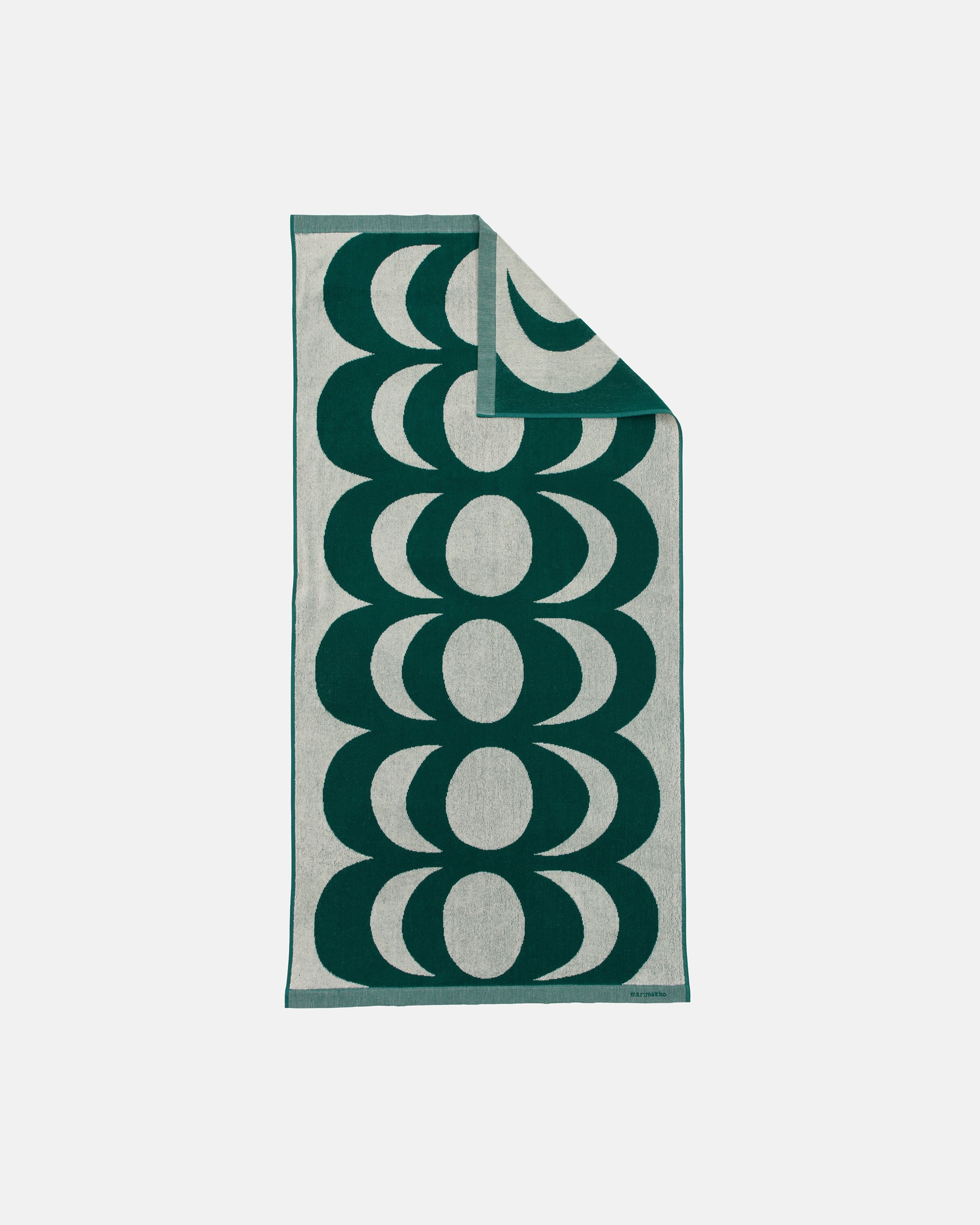 Kaivo Bath towel 70x140 cm off white, emerald | Marimekko