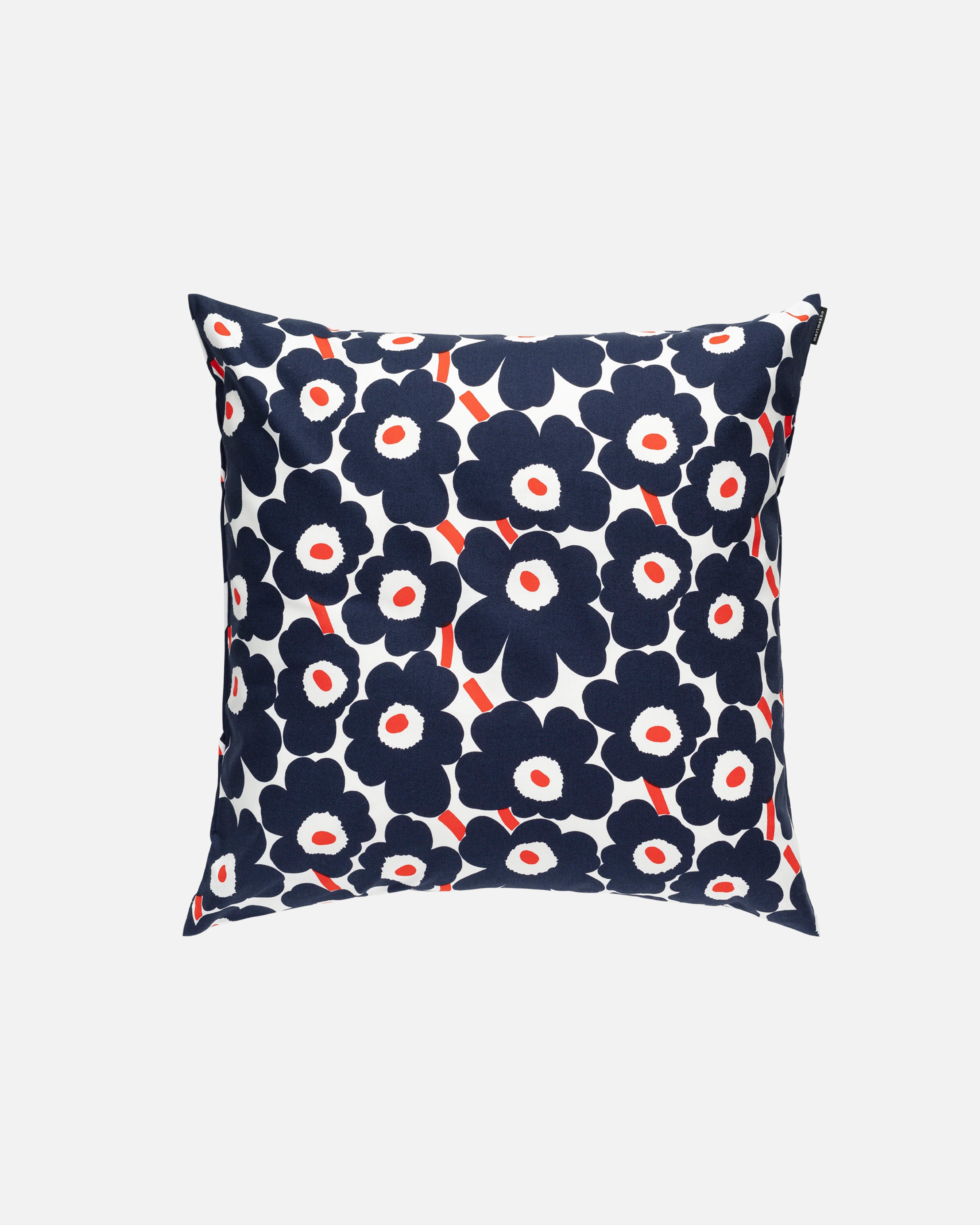 Mini Unikko, Cushion cover 50x50 cm, white, dk.blue, orange,