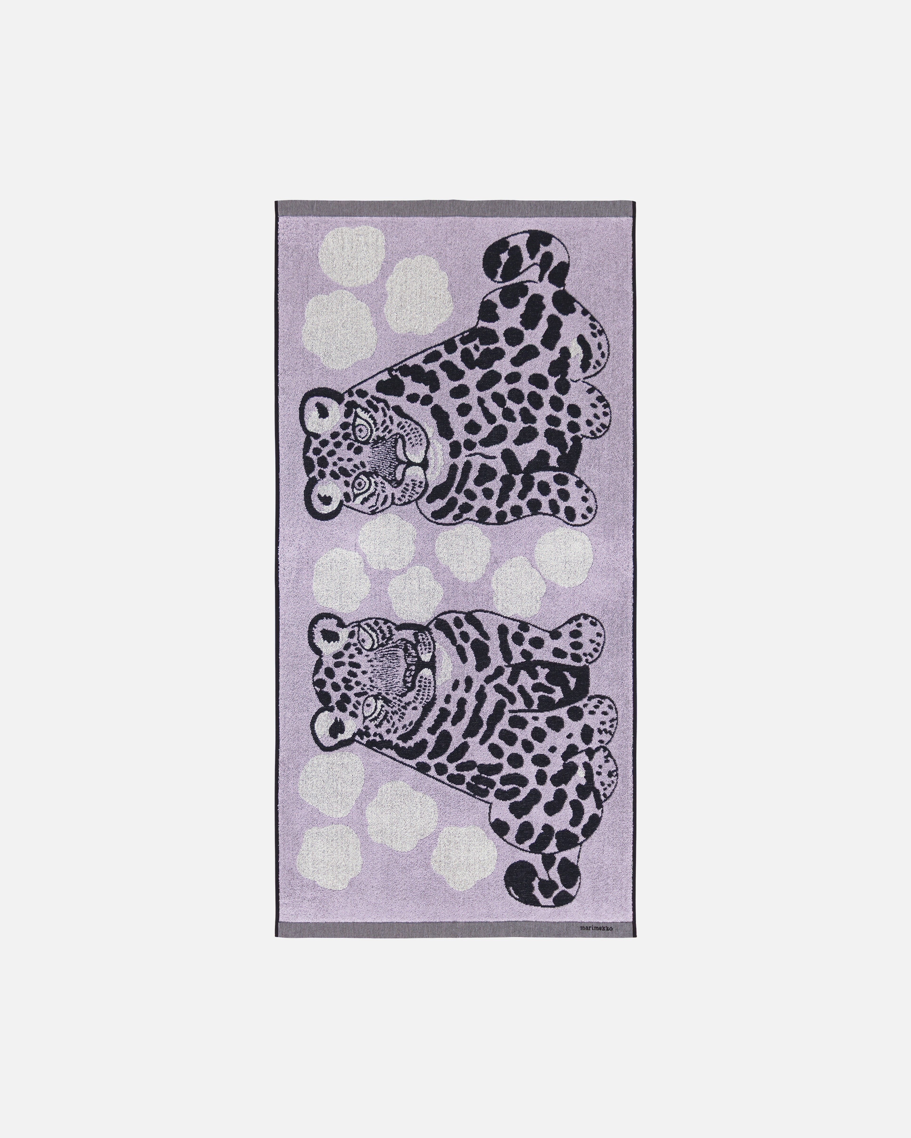 Kaksoset, Bath towel 70x140 cm, light lilac, black, greige,