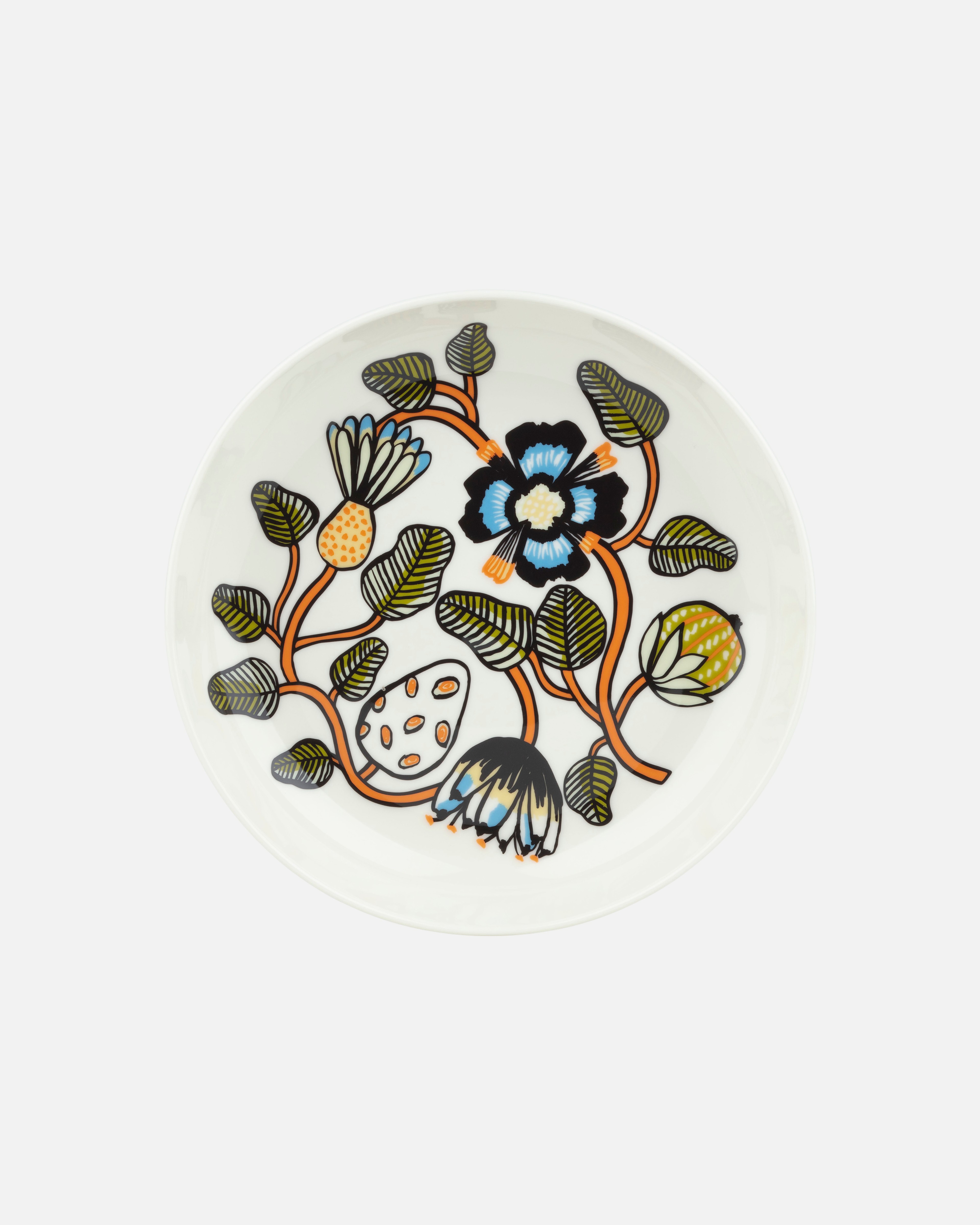 Oiva / Tiara, Plate 20,5 cm, white, warm or, green,