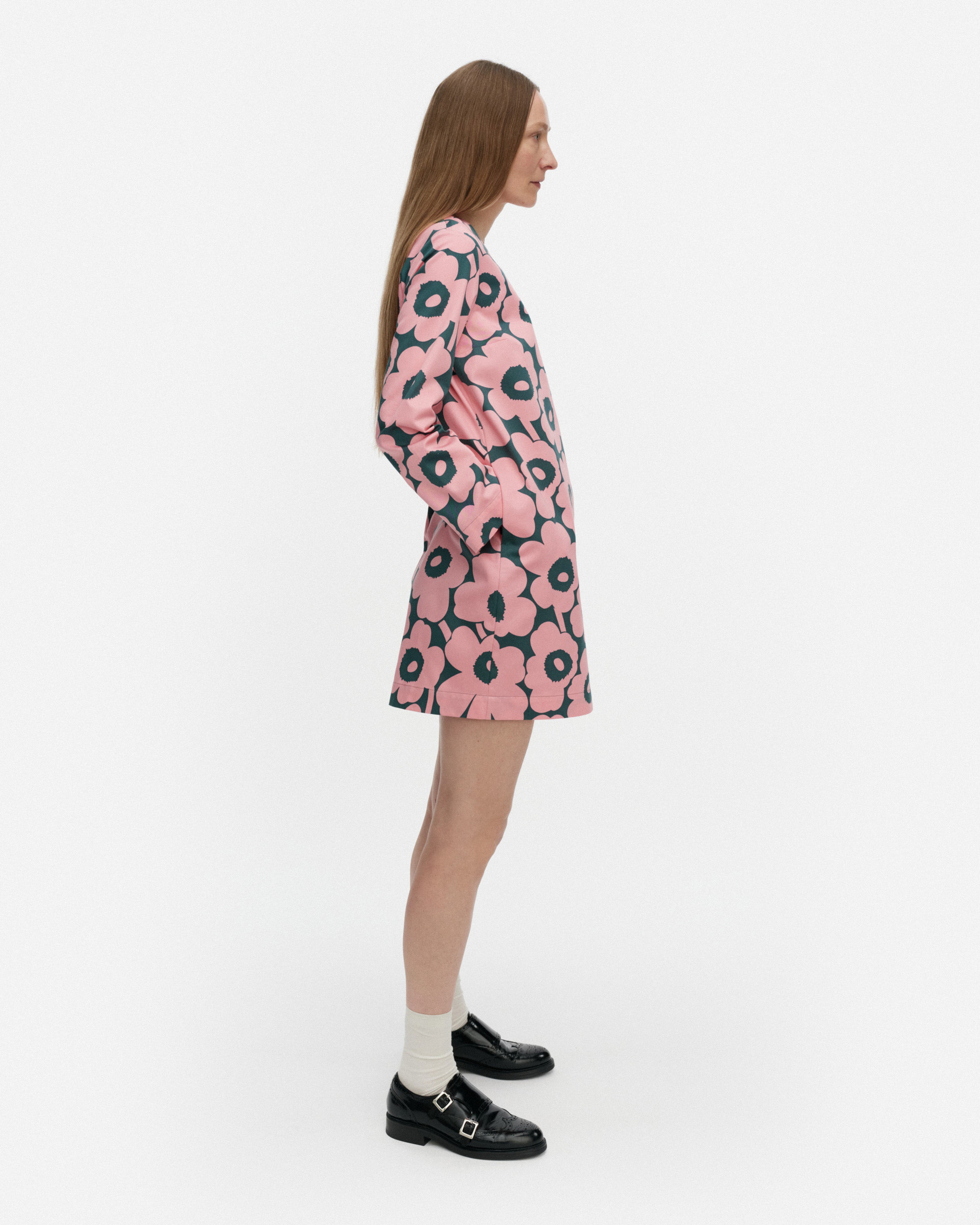 Kangeta Unikko, Dress, dark green, pink,
