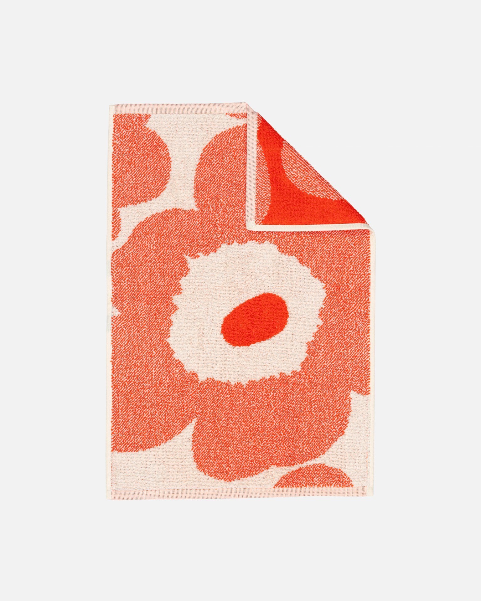 Unikko, Guest towel, off white, orange red,