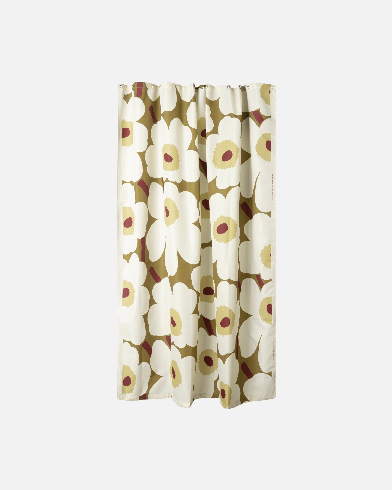 Unikko, Shower curtain 180x200 cm, green umber, cream,