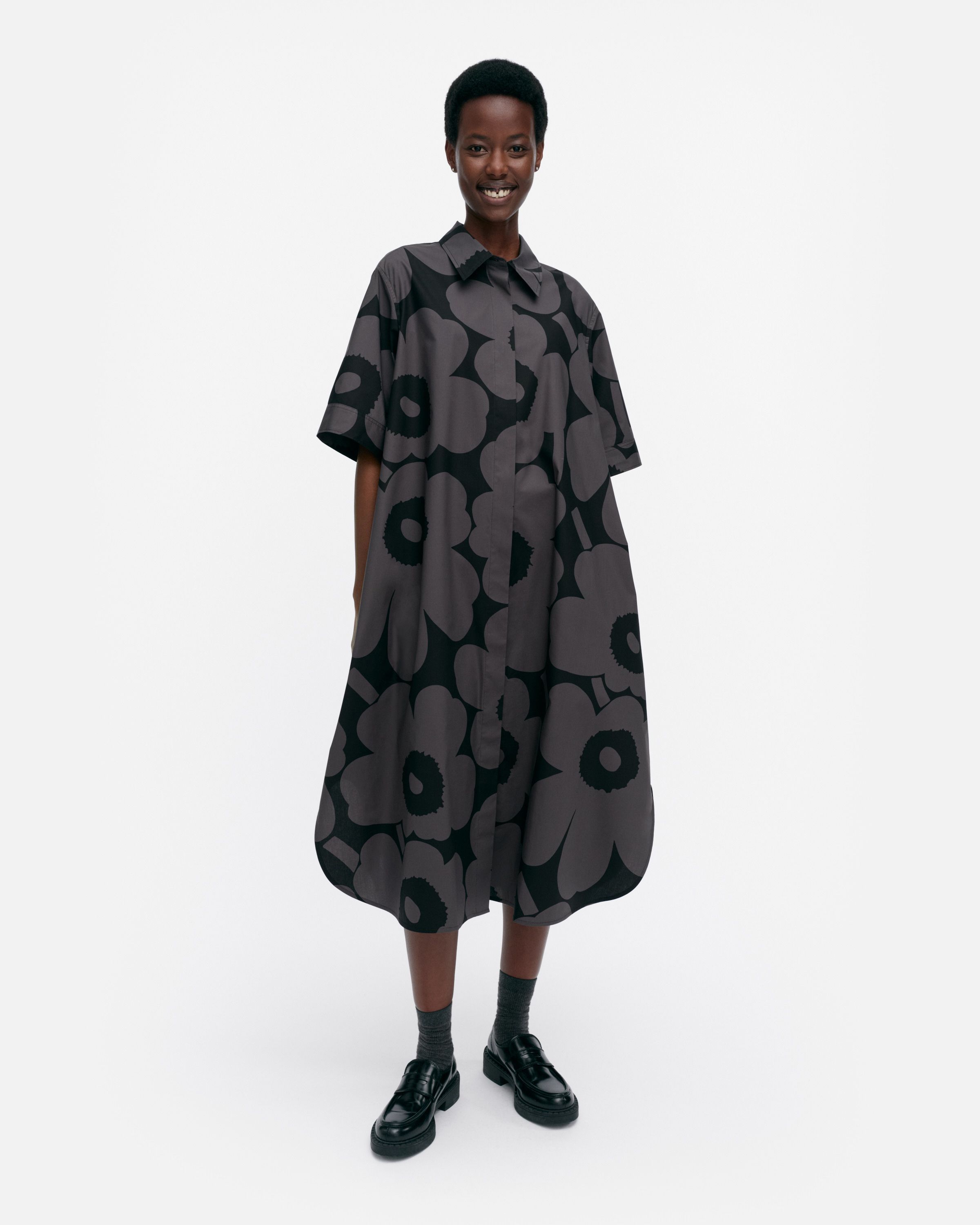 ☆ marimekko ☆ Popliini Piirto Unikko 510- シャツドレス Marimekko Popliini Piirto Unikko Shirt Dress – KIITOSlife