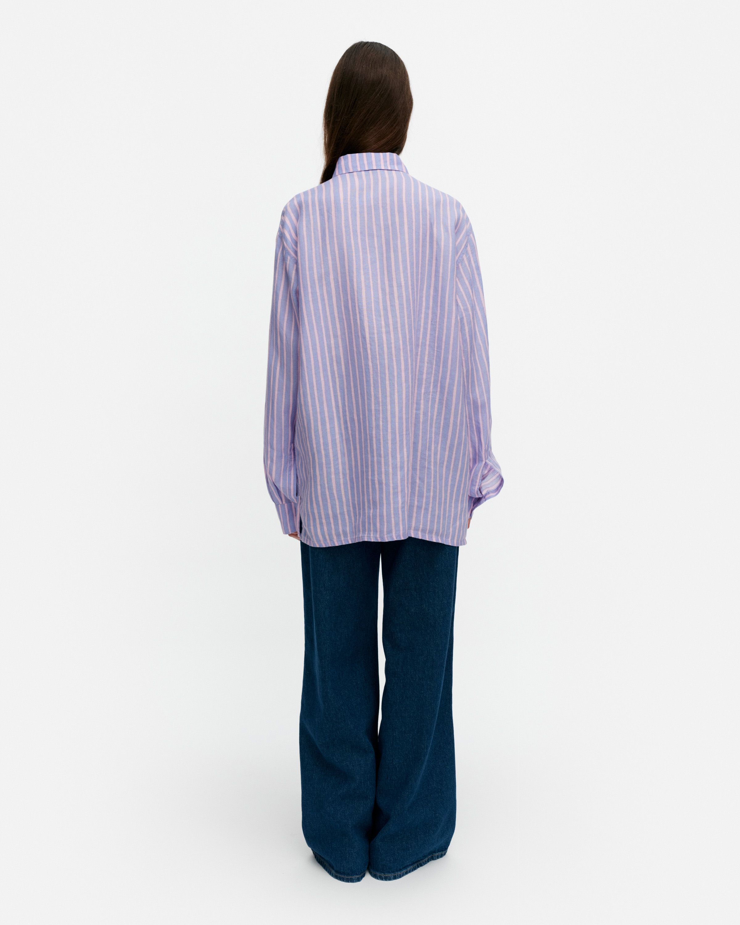 レディース jokapoika シャツ Jokapoika Linen shirt light pink, lilac | Marimekko