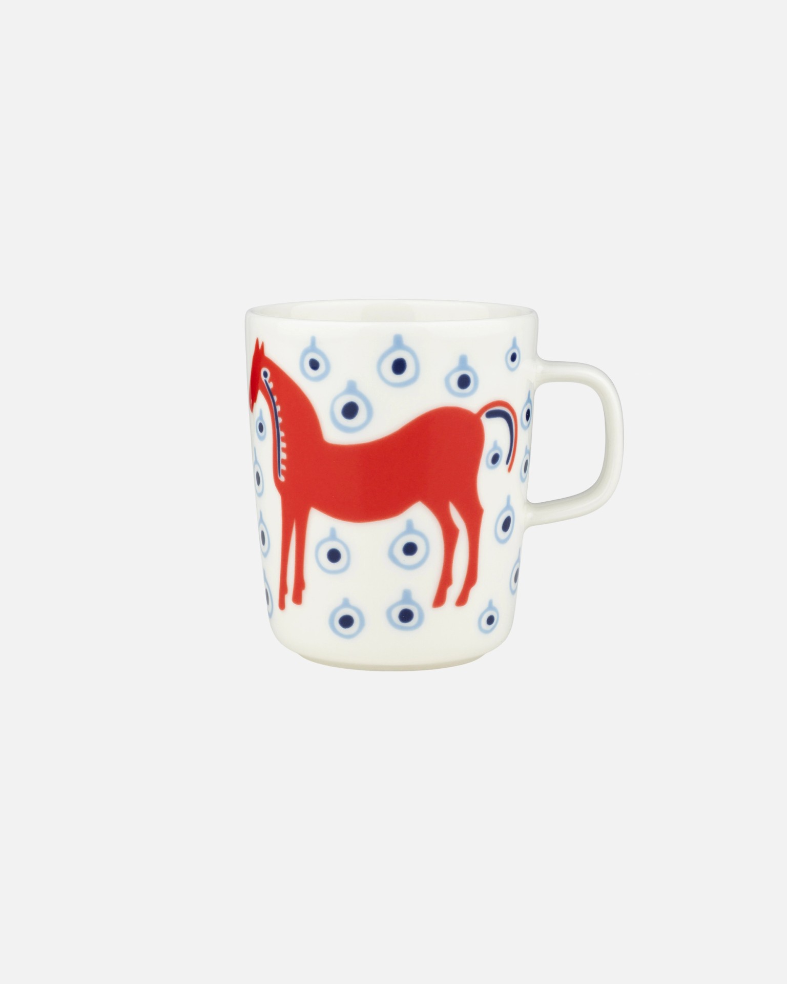 Oiva / Musta Tamma, Mug 2,5dl, off white, orange red, lt.blue,