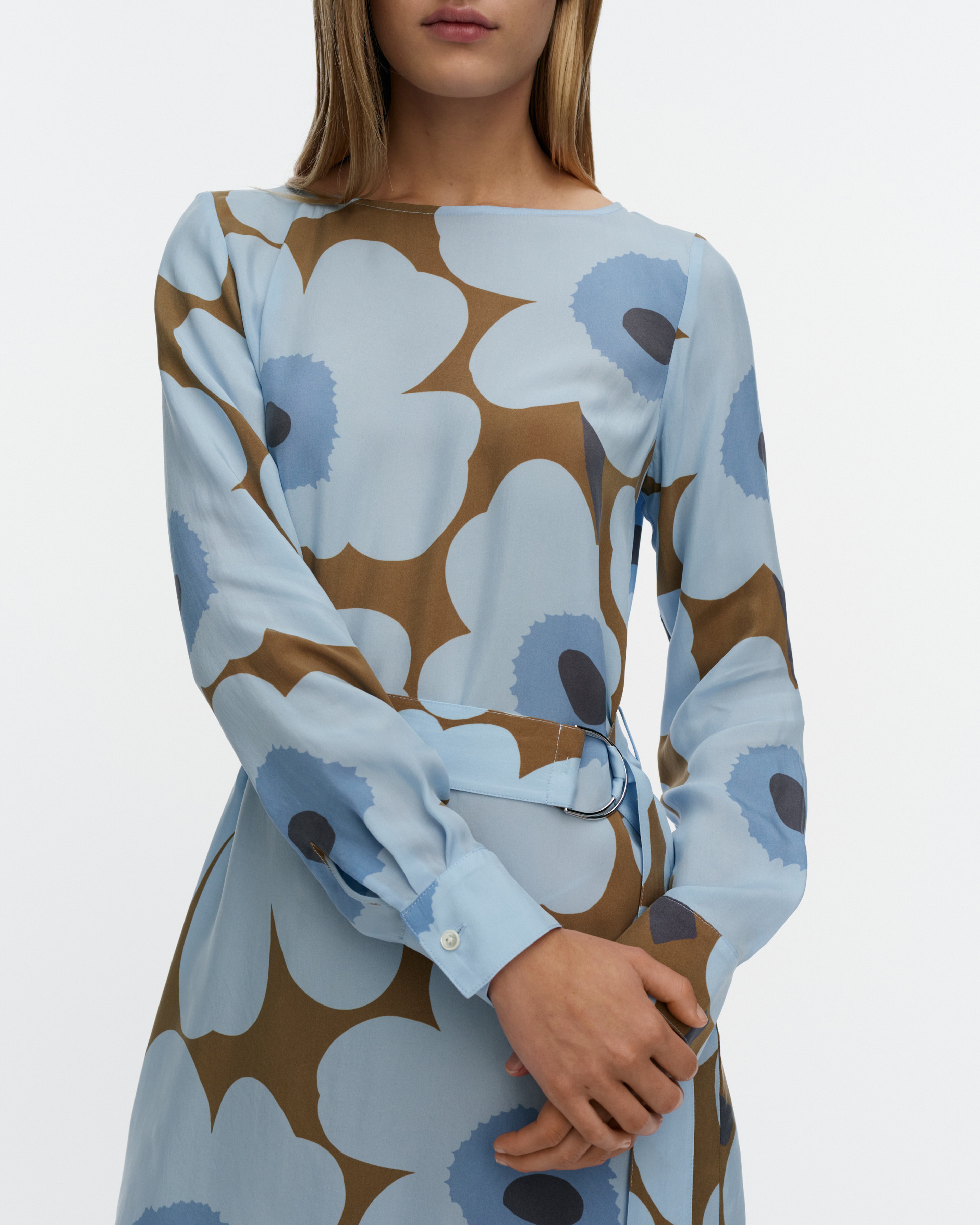 Satunnainen Unikko, Dress, light blue, olive green,