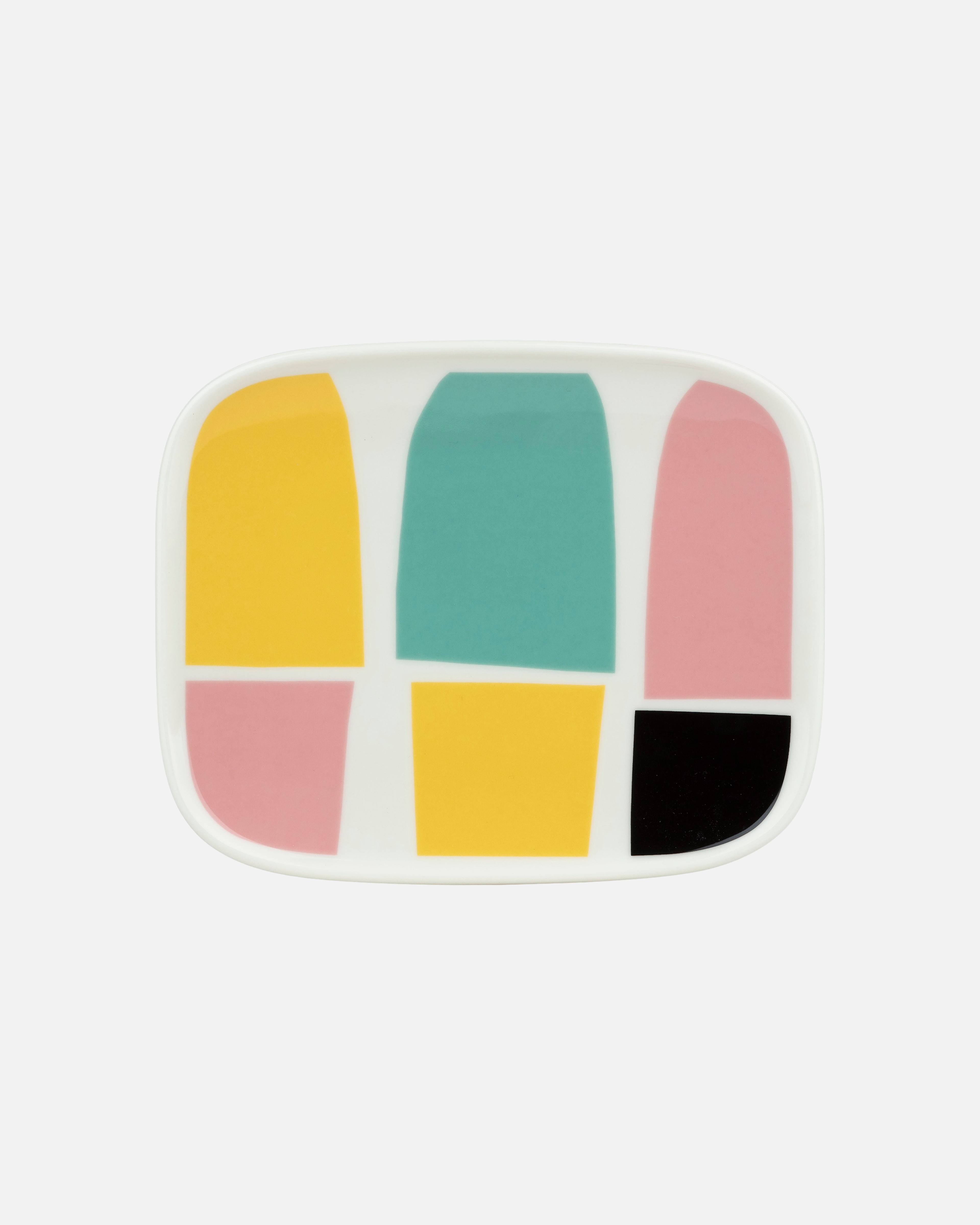 Oiva / Jätski, Plate 12x15 cm, white,blue,yellow pink,