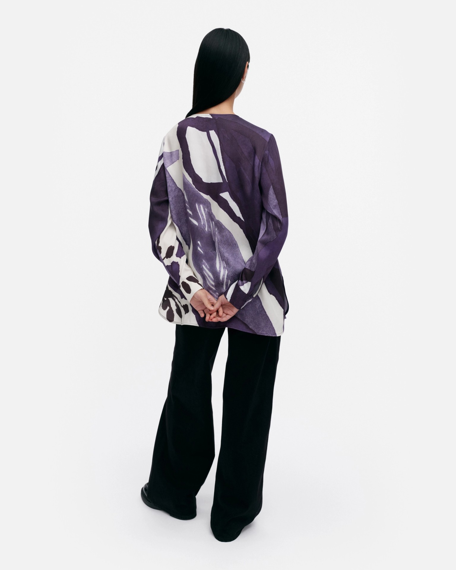 Kovertaa Kylmänkukka, Blouse, violet, off white,