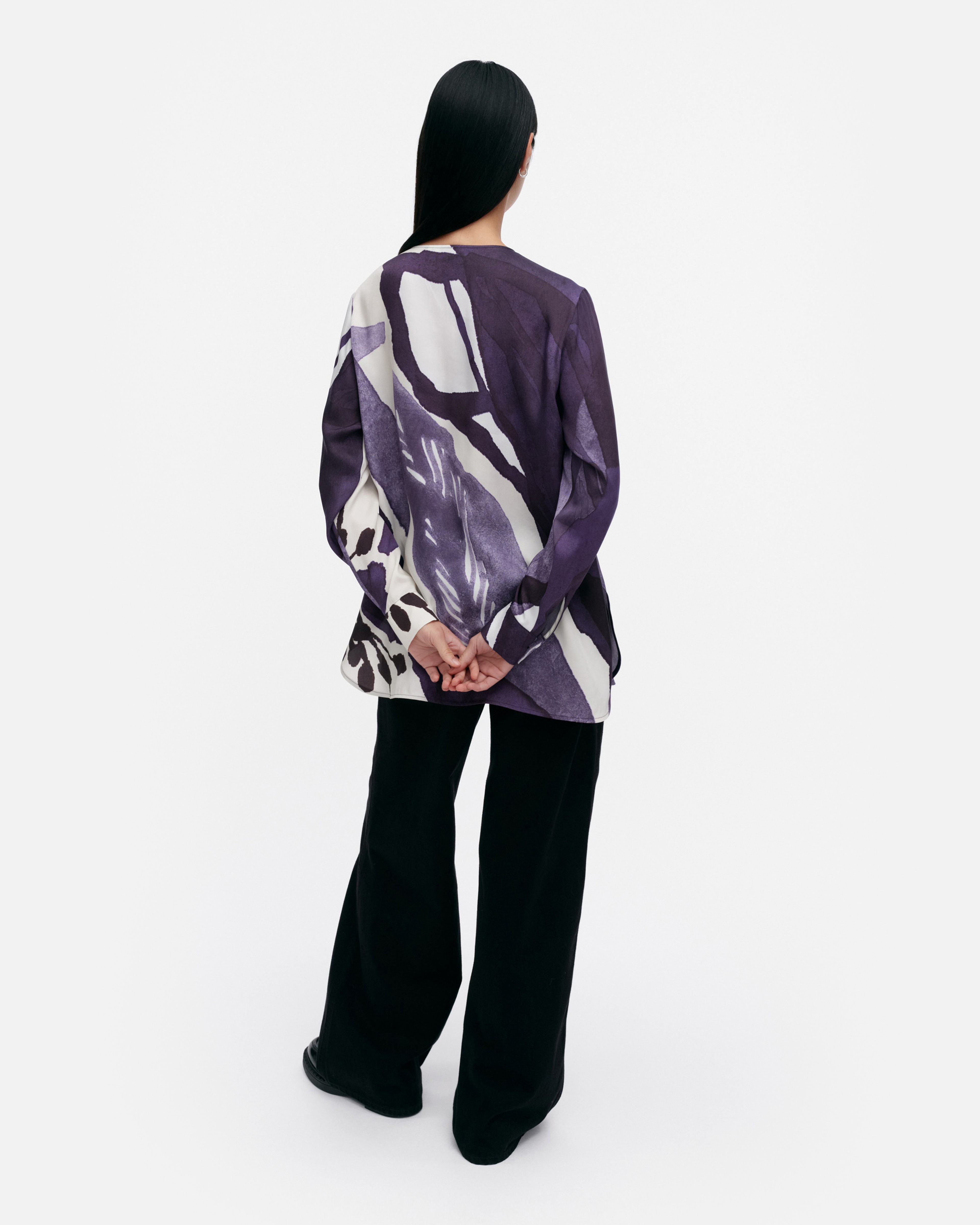 Kovertaa Kylmänkukka, Bluse, Violett, Cremeweiß,