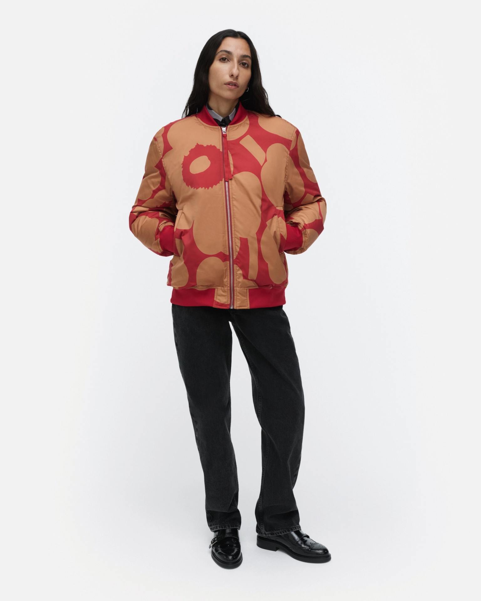Blossa Unikko, Padded coat, red, brown,