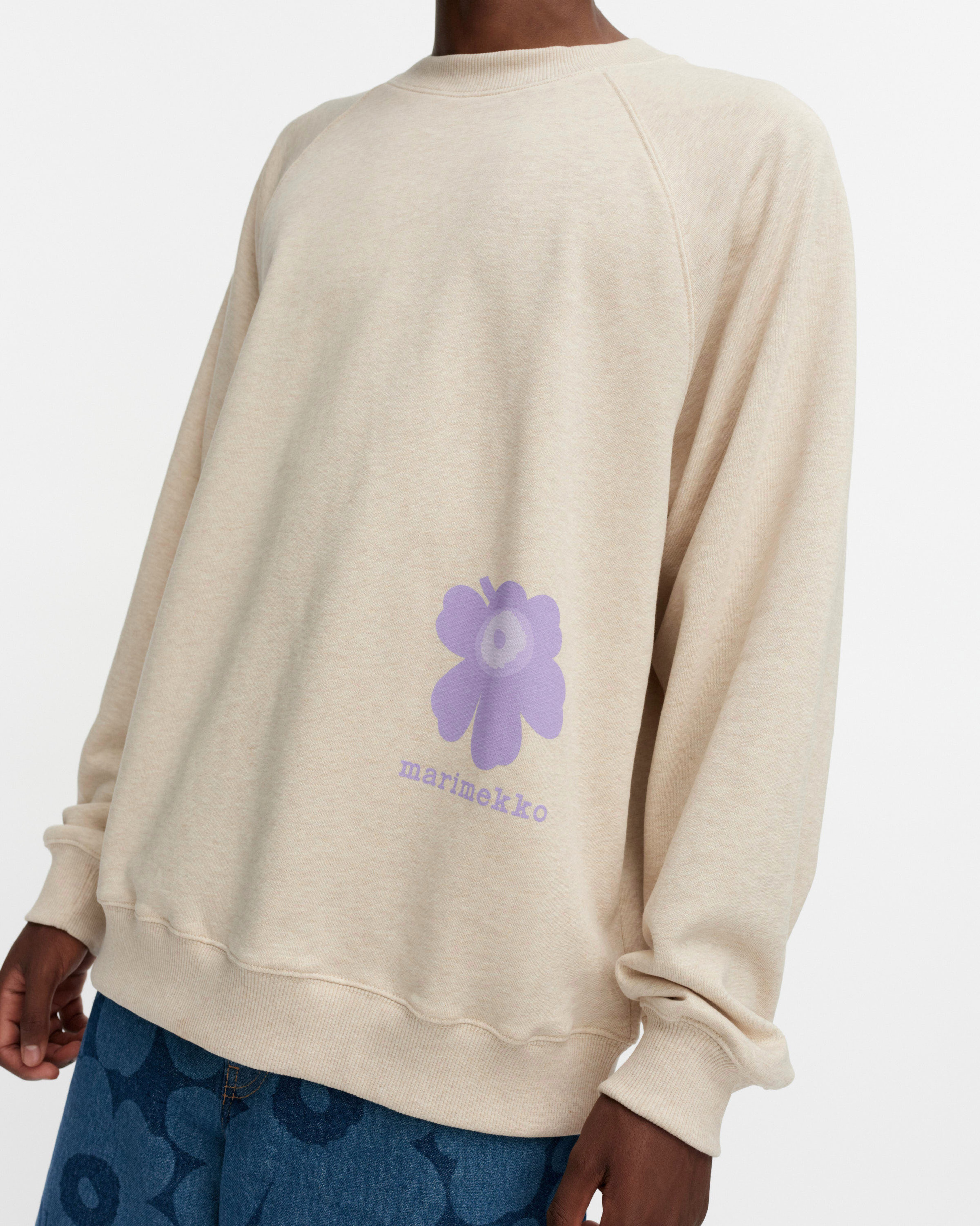 Riemu Unikko Placement, Kioski sweatshirt, beige melange, lilac,
